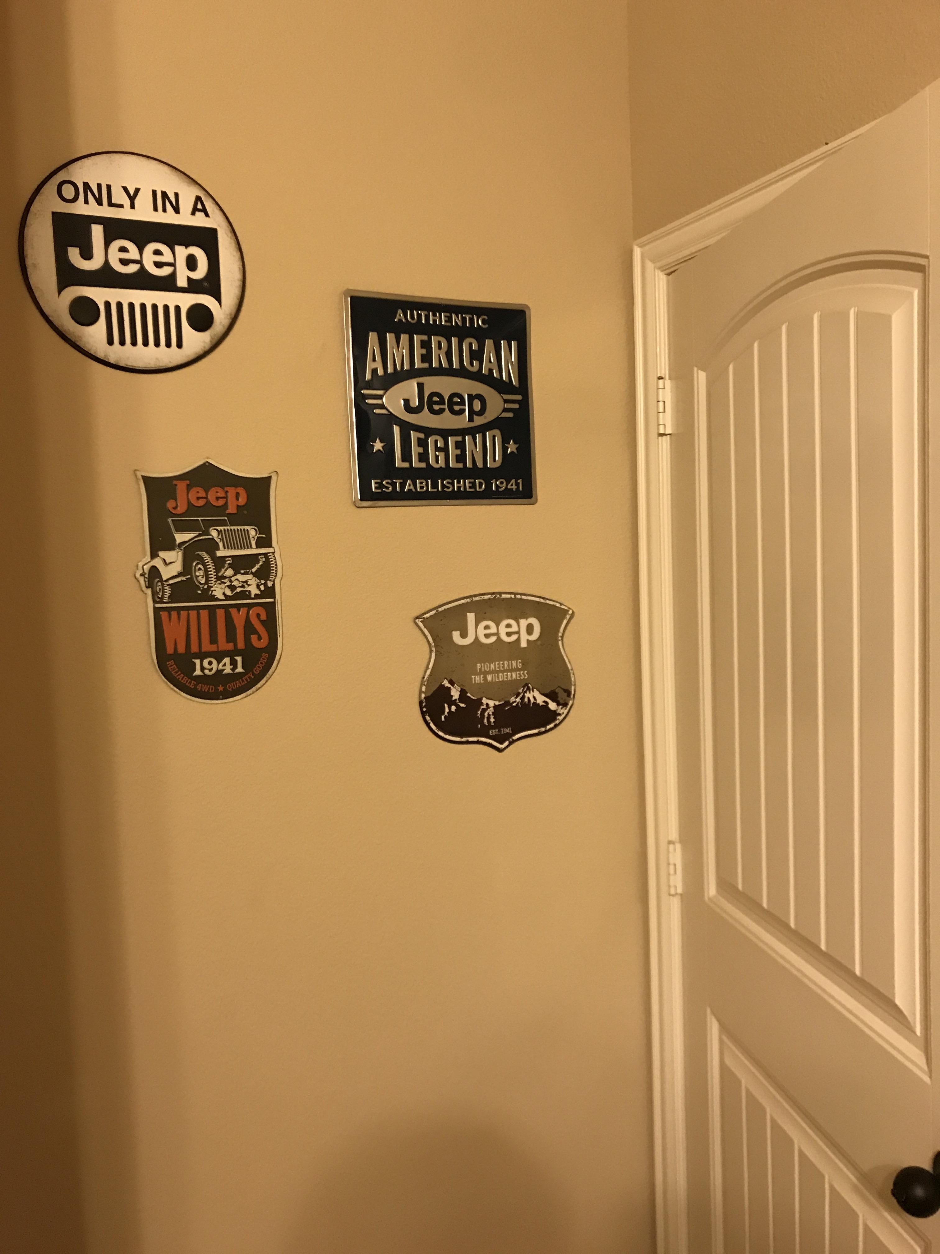 Hung up my metal jeep signs from Hobby Lobby r/Jeep