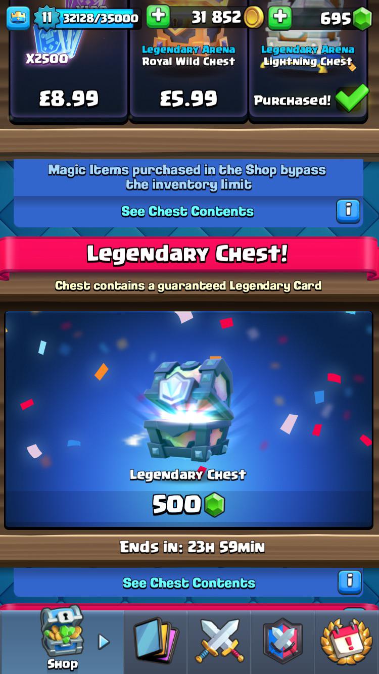 Is it worth buying this Legendary Chest for 500 Gems? r/ClashRoyale