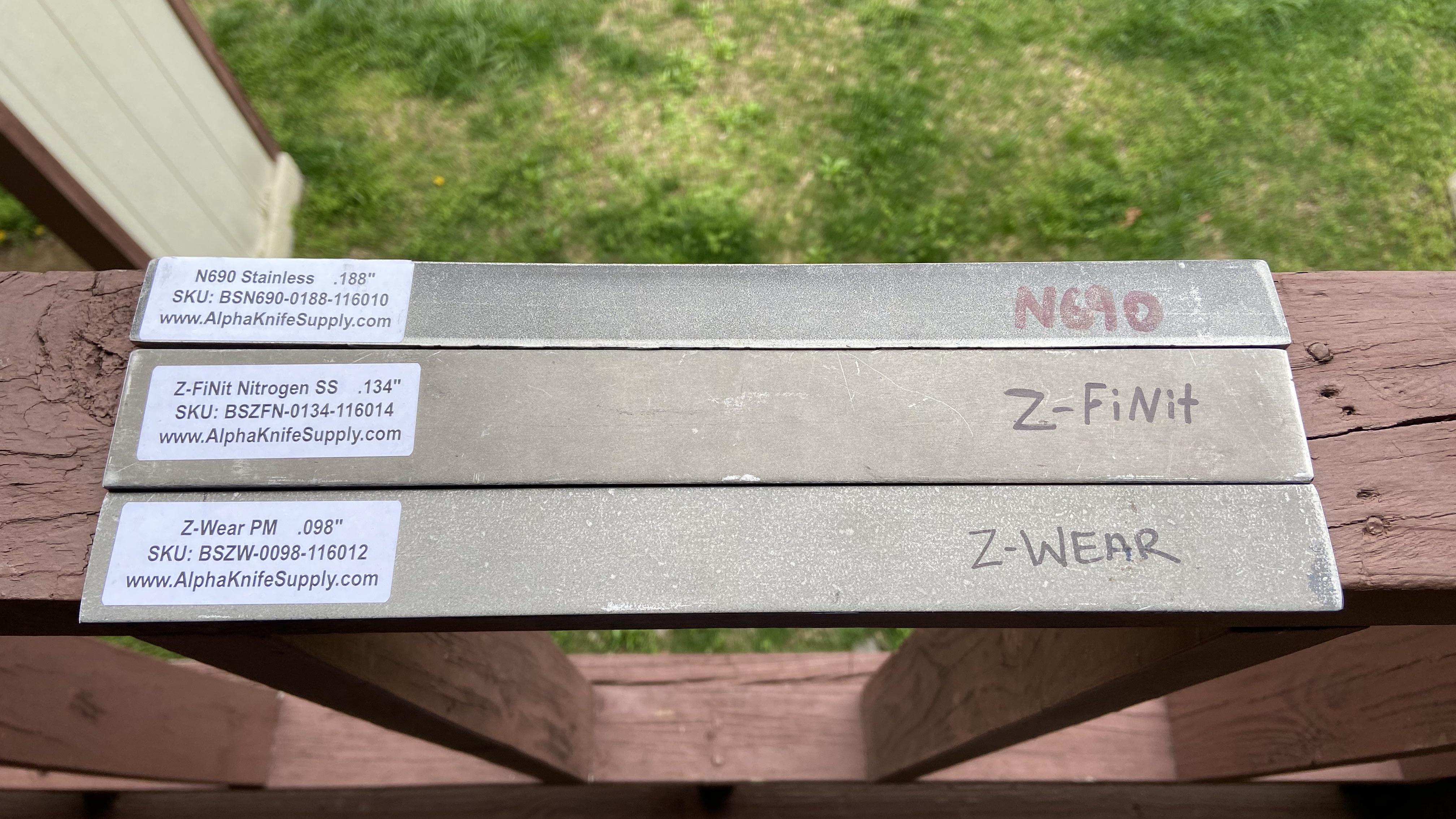 Thanks to Alpha Knife Supply for the new steel, N690, LC200n, and Z