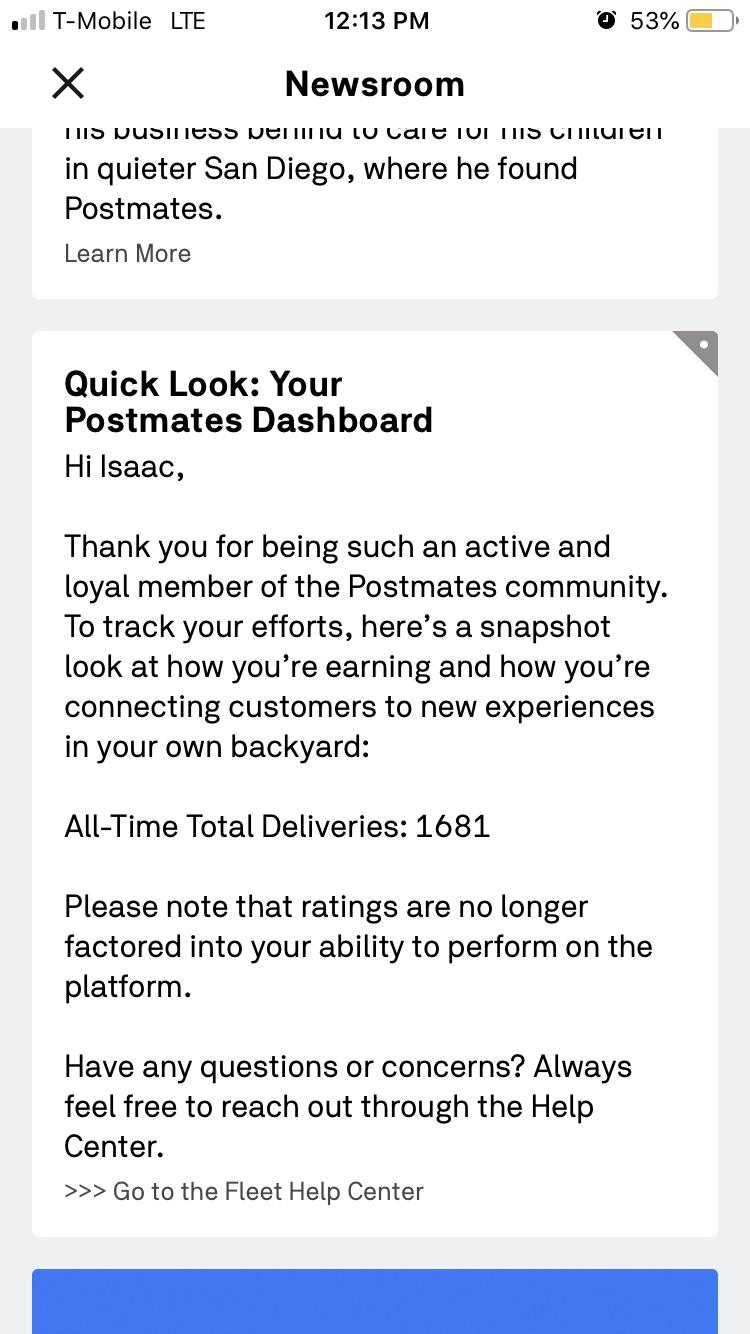 My rating has been removed! r/postmates