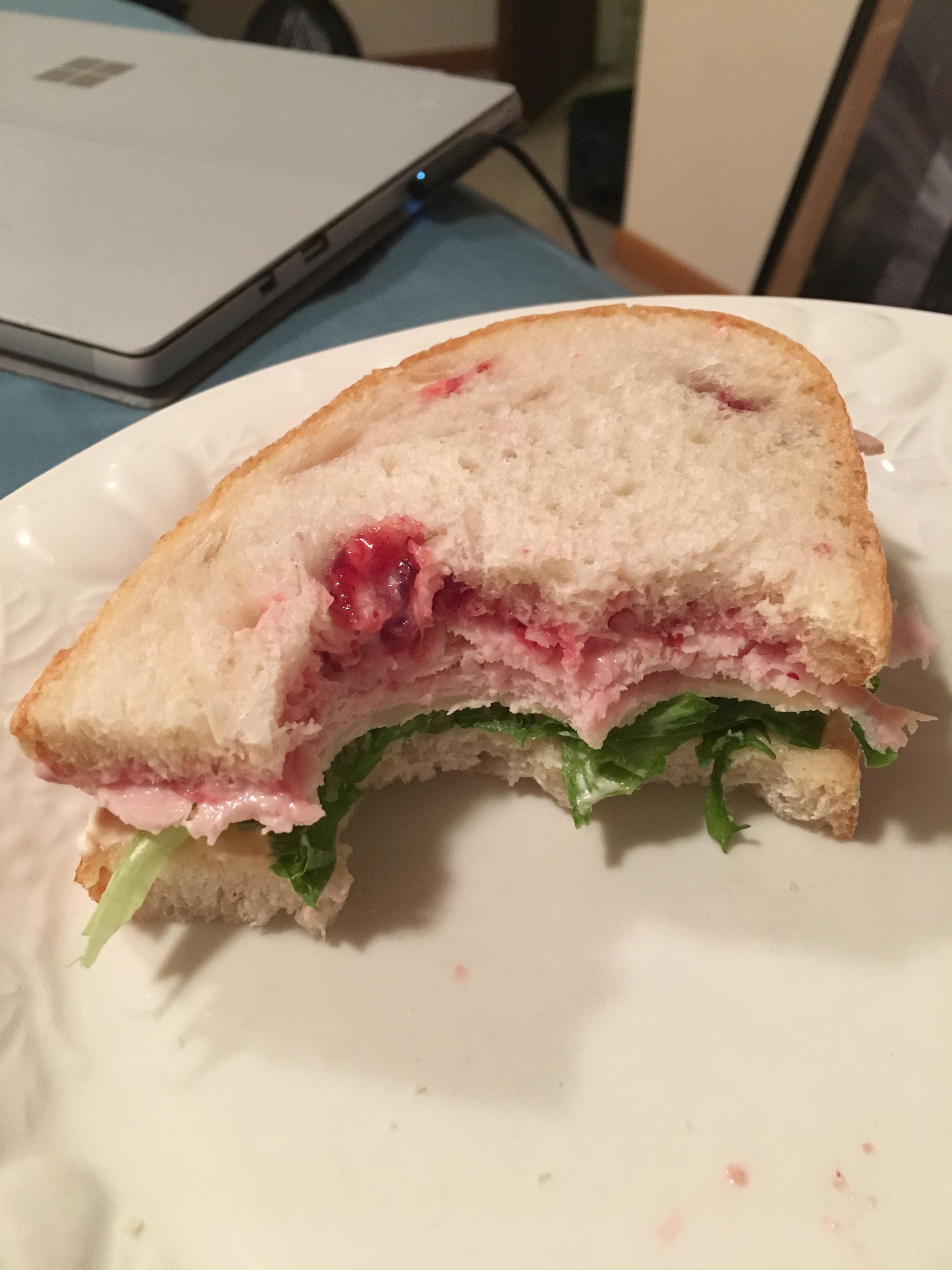 Smoked turkey and cheddar with lingonberry jam r/eatsandwiches