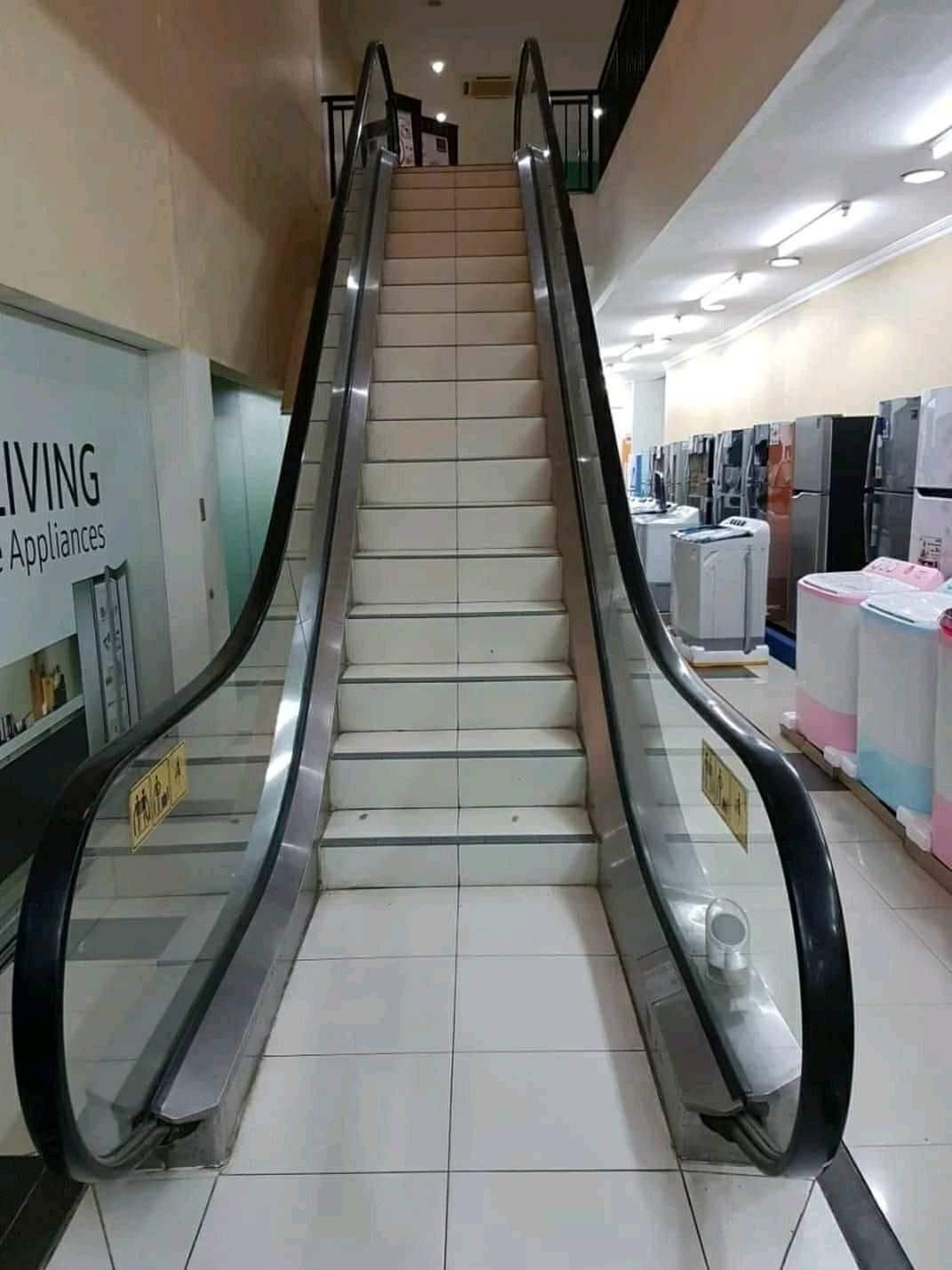 This escalator at a mall in Jayapura, Papua r/indonesia