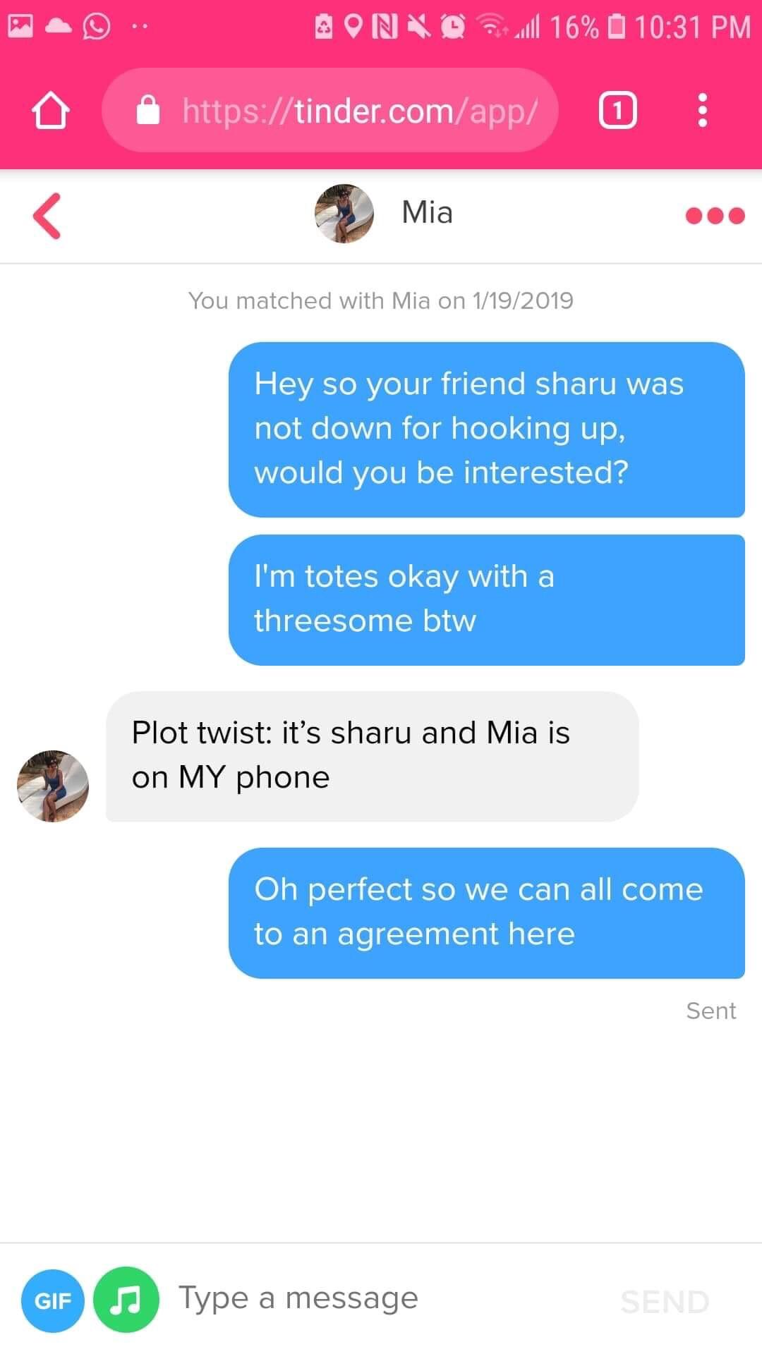 I matched with her and her friend. Both had “no hookups” in the bio r