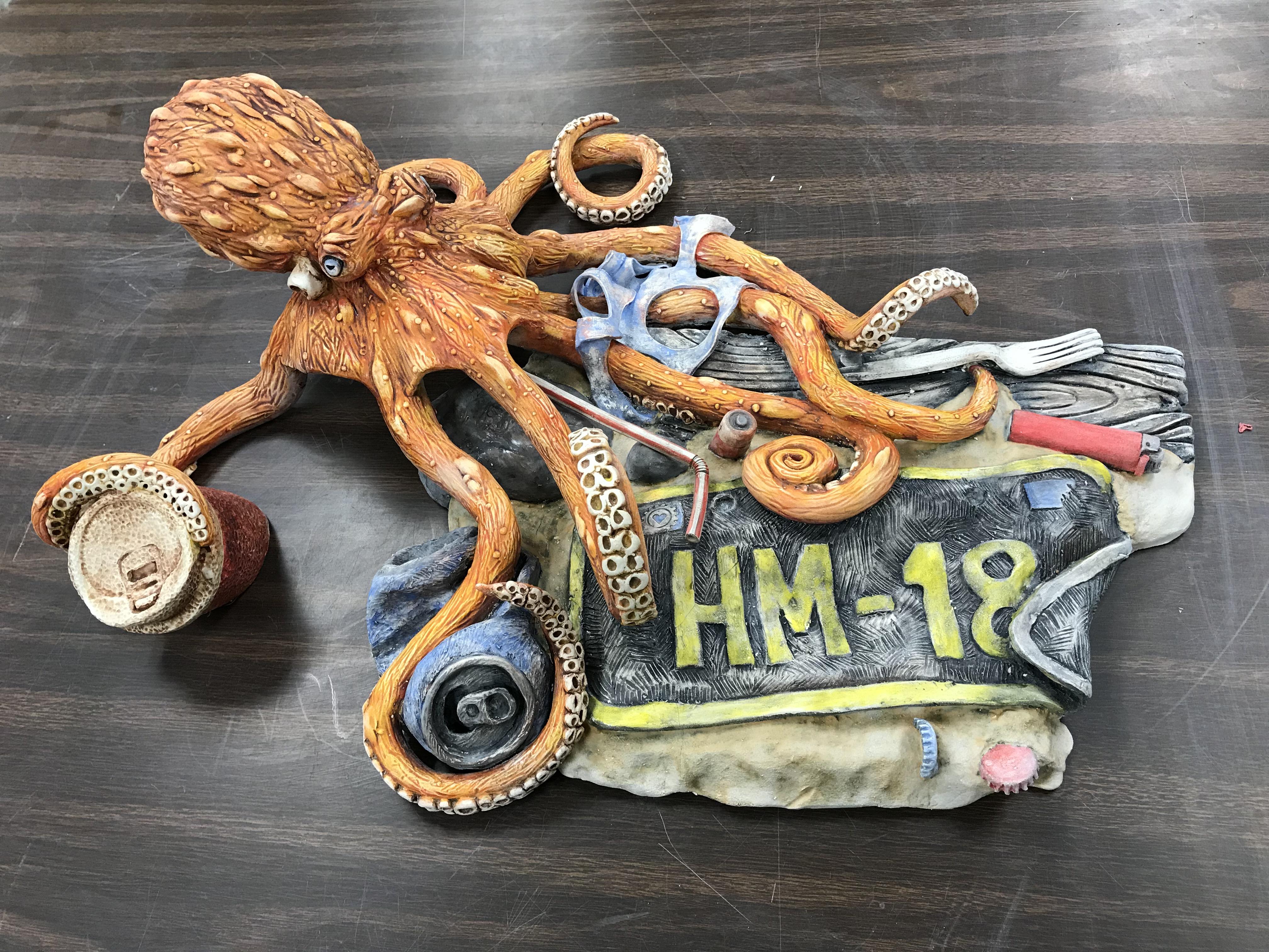 Hoarder, ceramic and glaze, 26” long r/Pottery