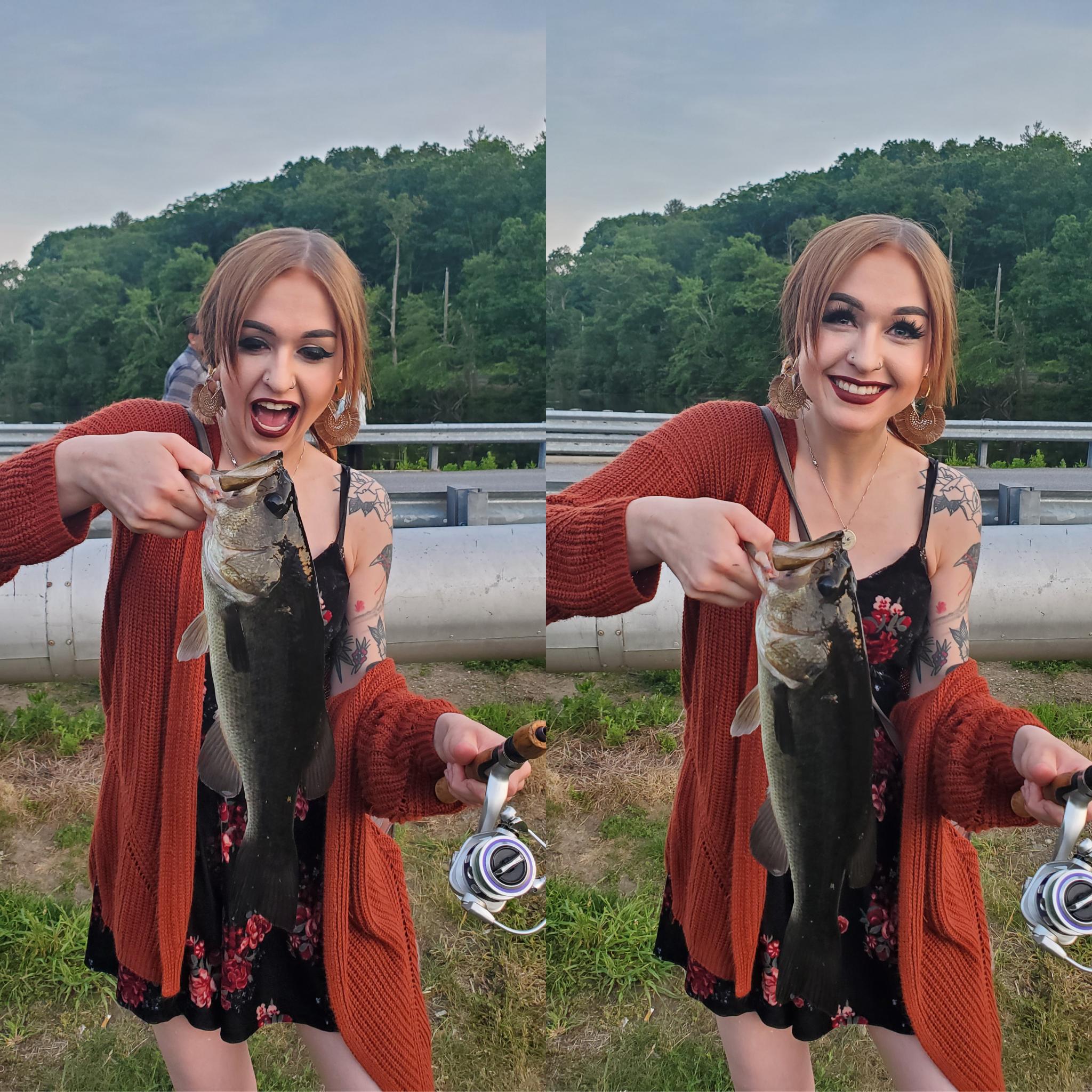 My girlfriend caught her first largemouth the other day! r/bassfishing