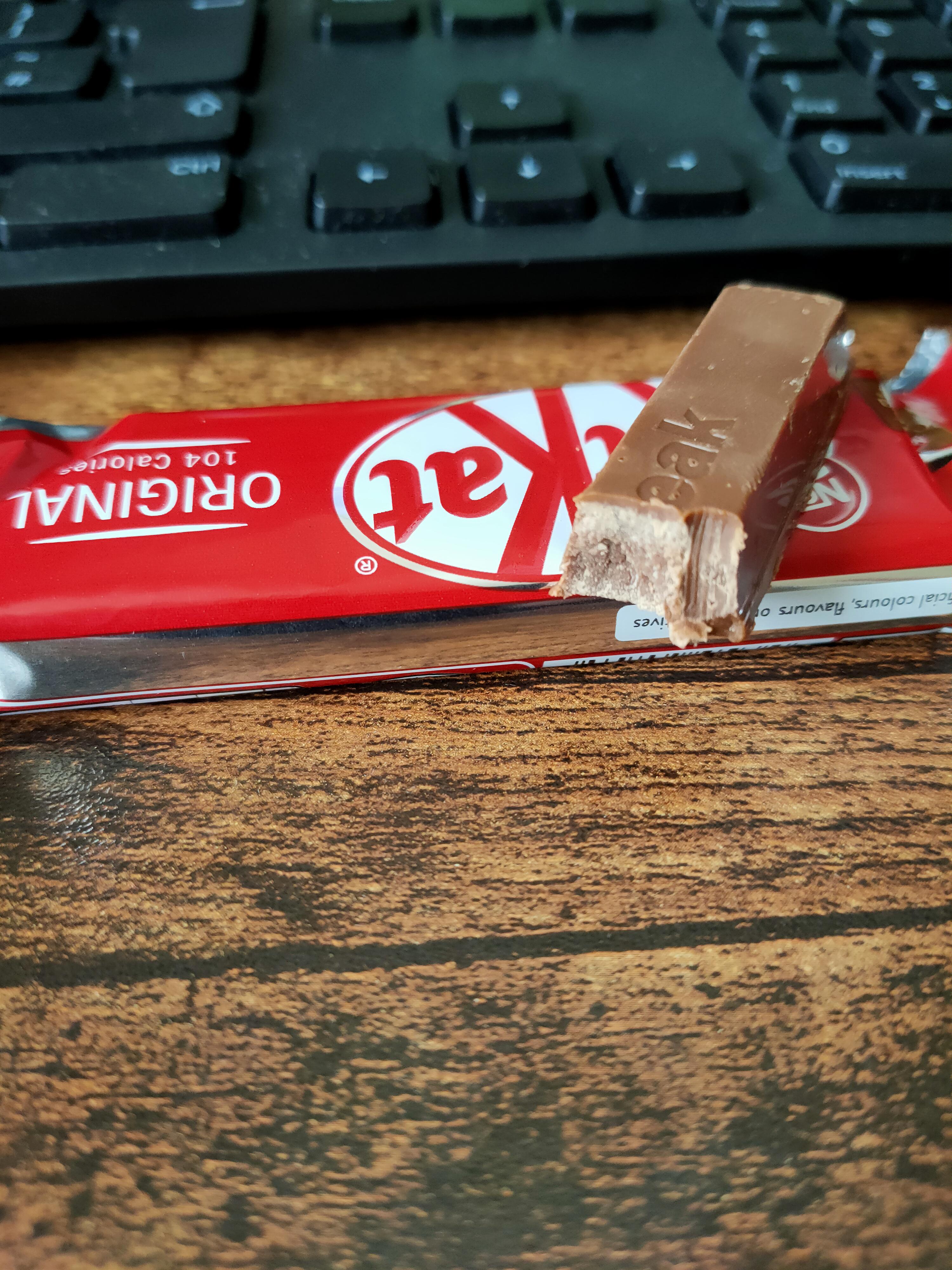 They really do exist!! Kit Kats with no biscuit bit inside it, just kit