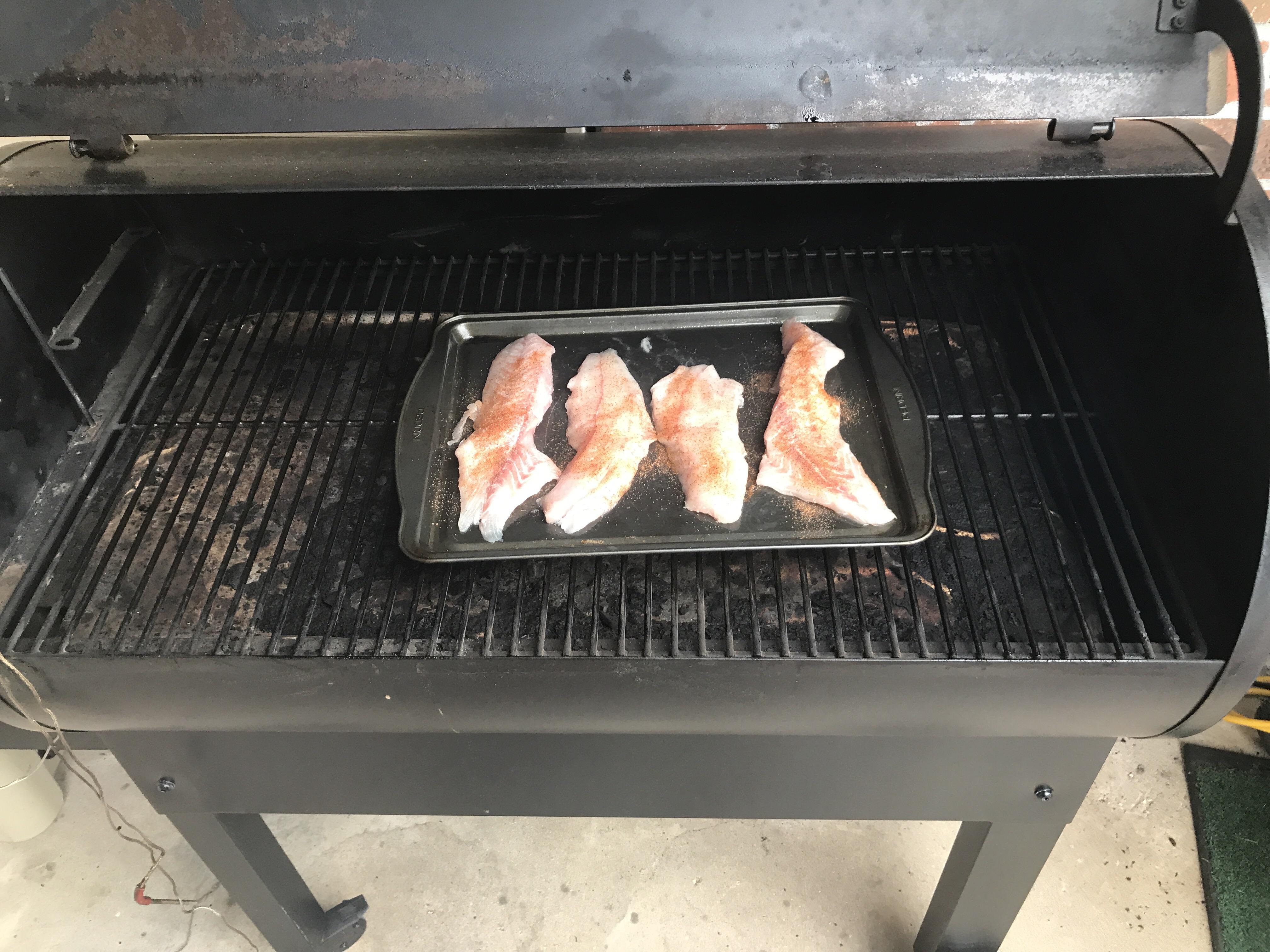 Smoked speckled trout tacos on traeger with cherry wood. r/smoking