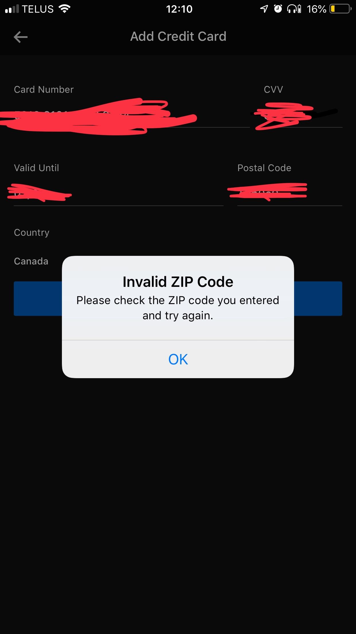 Can’t add payment method (postal code is correct) r/oculus