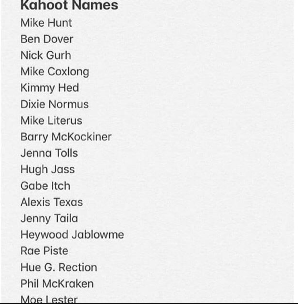 Best Kahoot Names r/memes