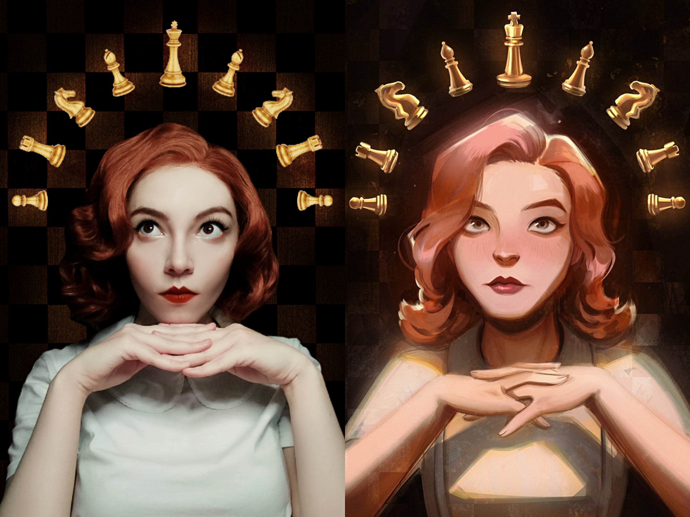 The Queen's Gambit Beth Harmon cosplay by Sawaka art by Aleikats r