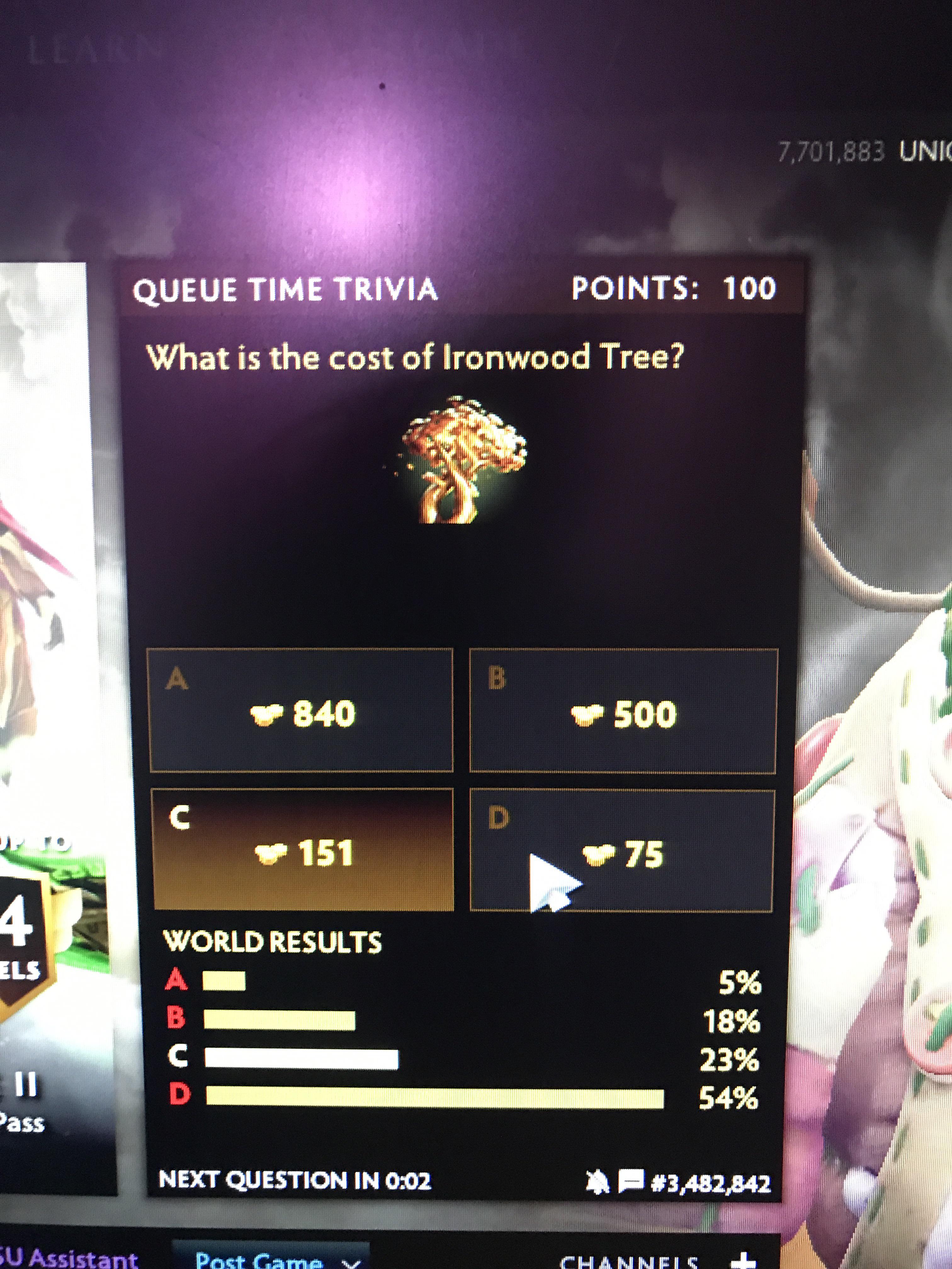 I don’t know if it’s already been posted, but i just found out the cost of Ironwood Tree. r/DotA2