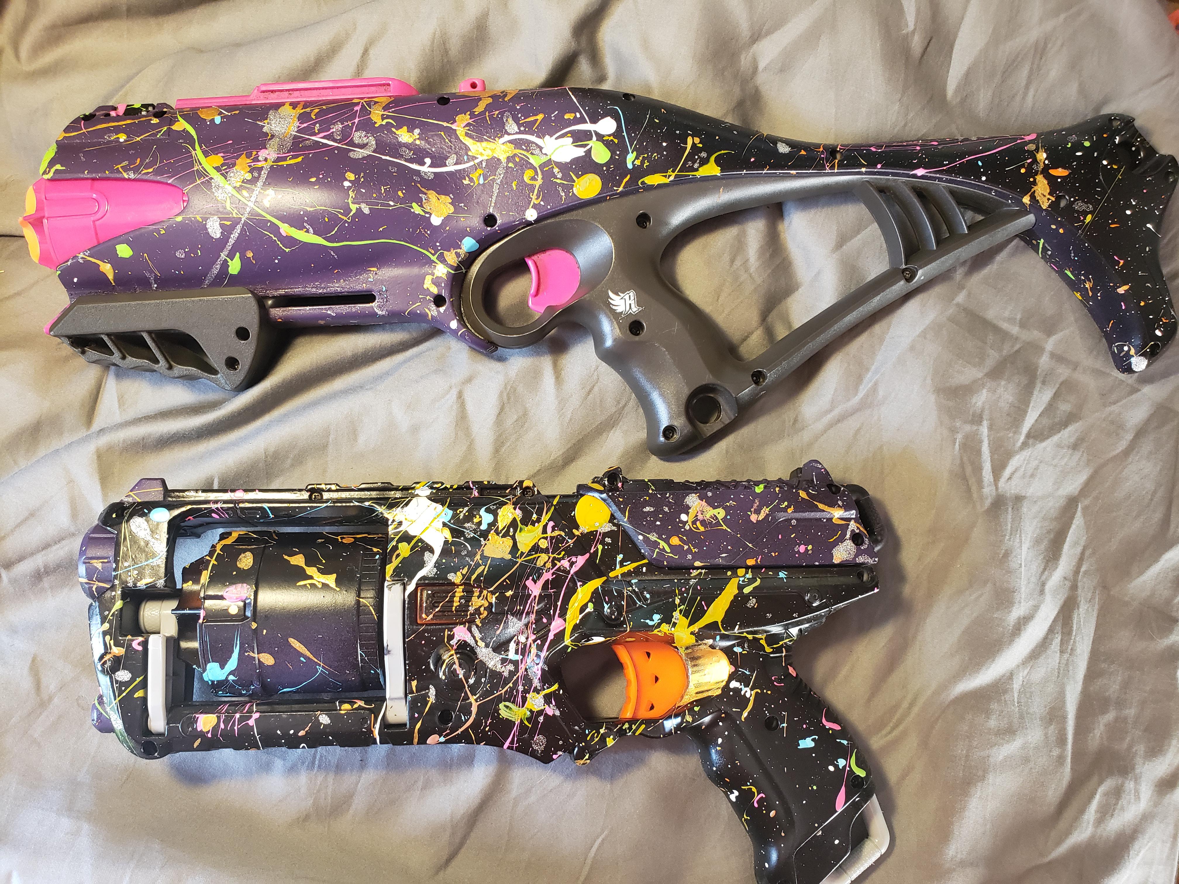 Nerf Strongarm and Guardian. Splatter technique is way fun! r/Nerf