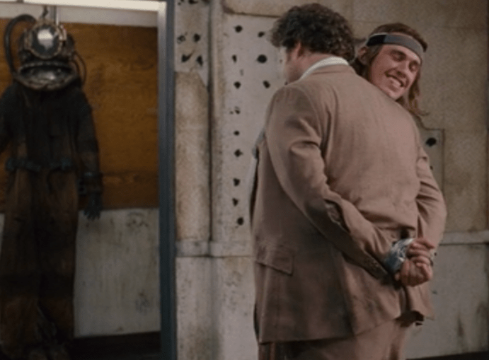 In Pineapple Express, Saul and Dale are locked in the same room where