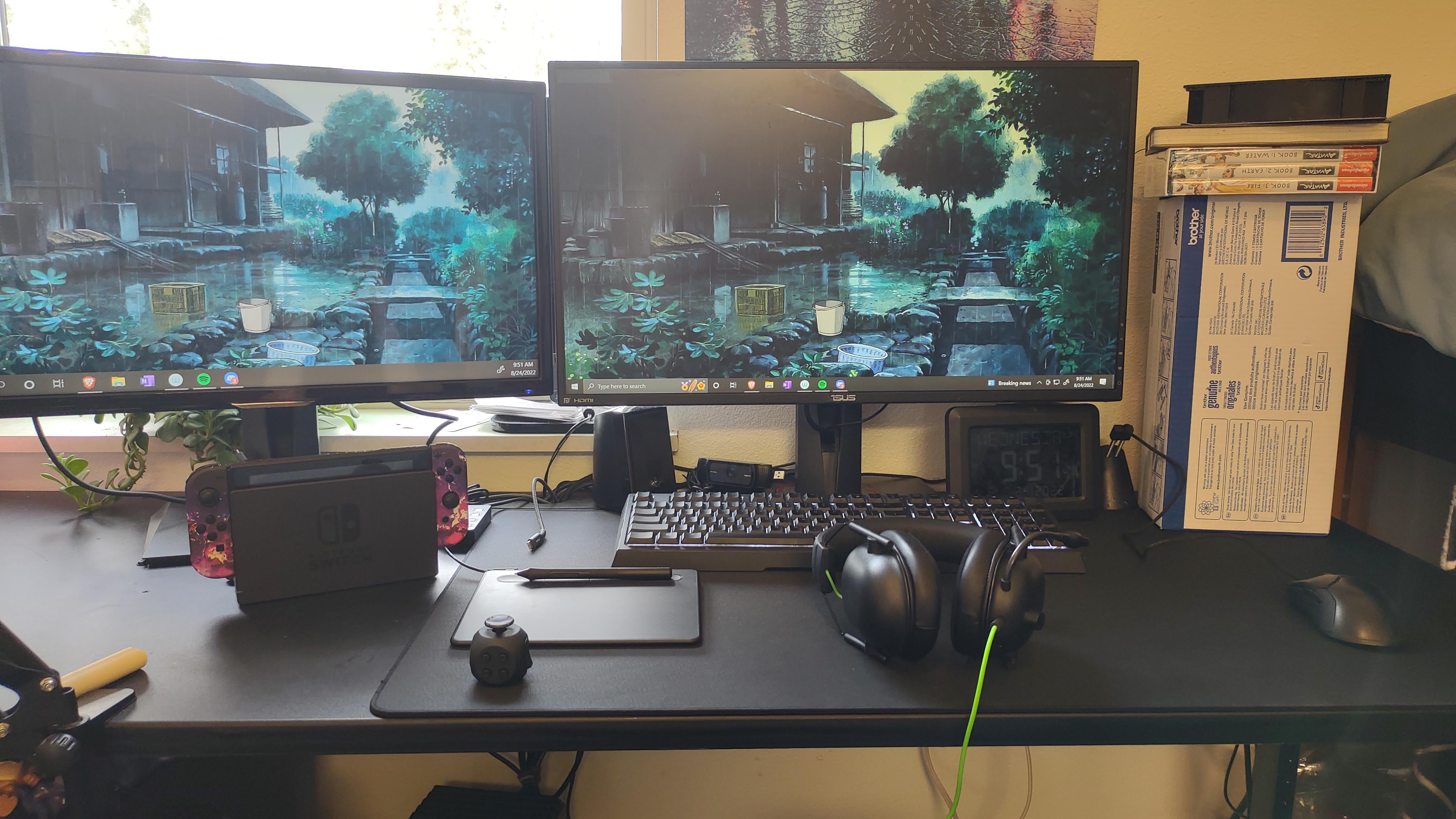 This is my dorm setup, The second monitor is the latest edition. r