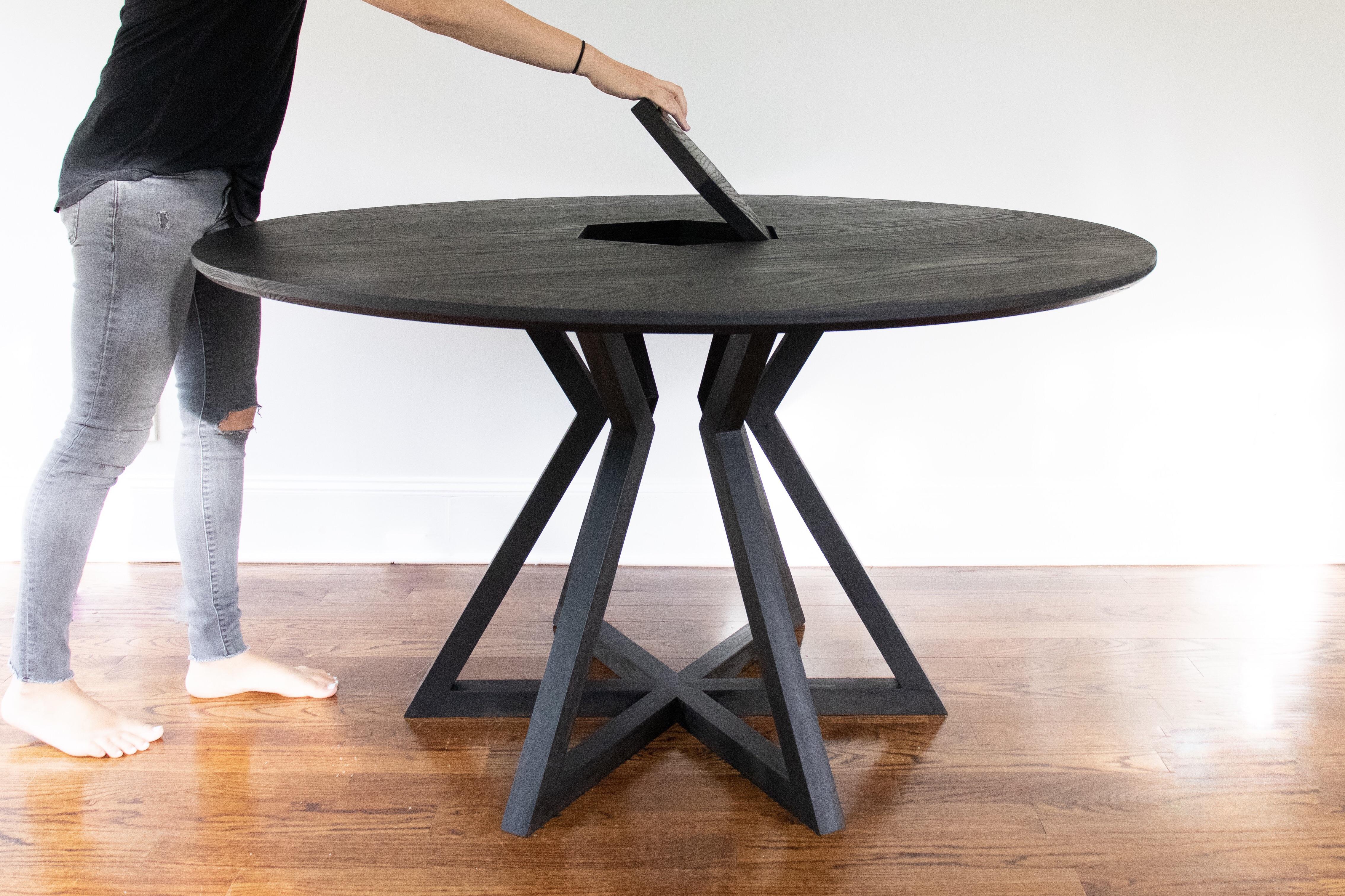 I built a dining table with built in storage. All made of ebonized ash