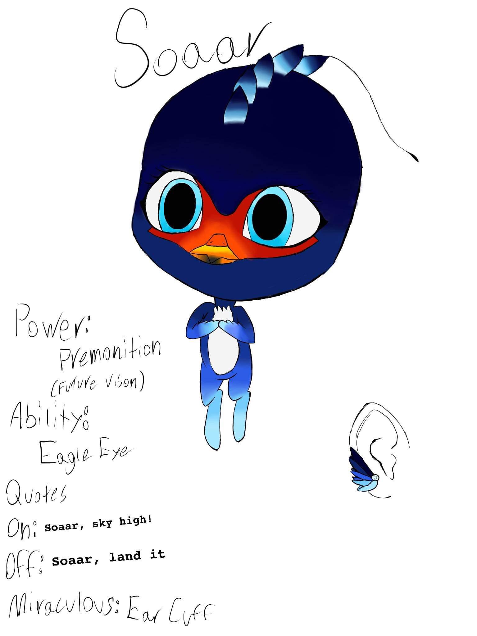 Another Kwami from the story I’m working on! Meet Soaar the Eagle Kwami