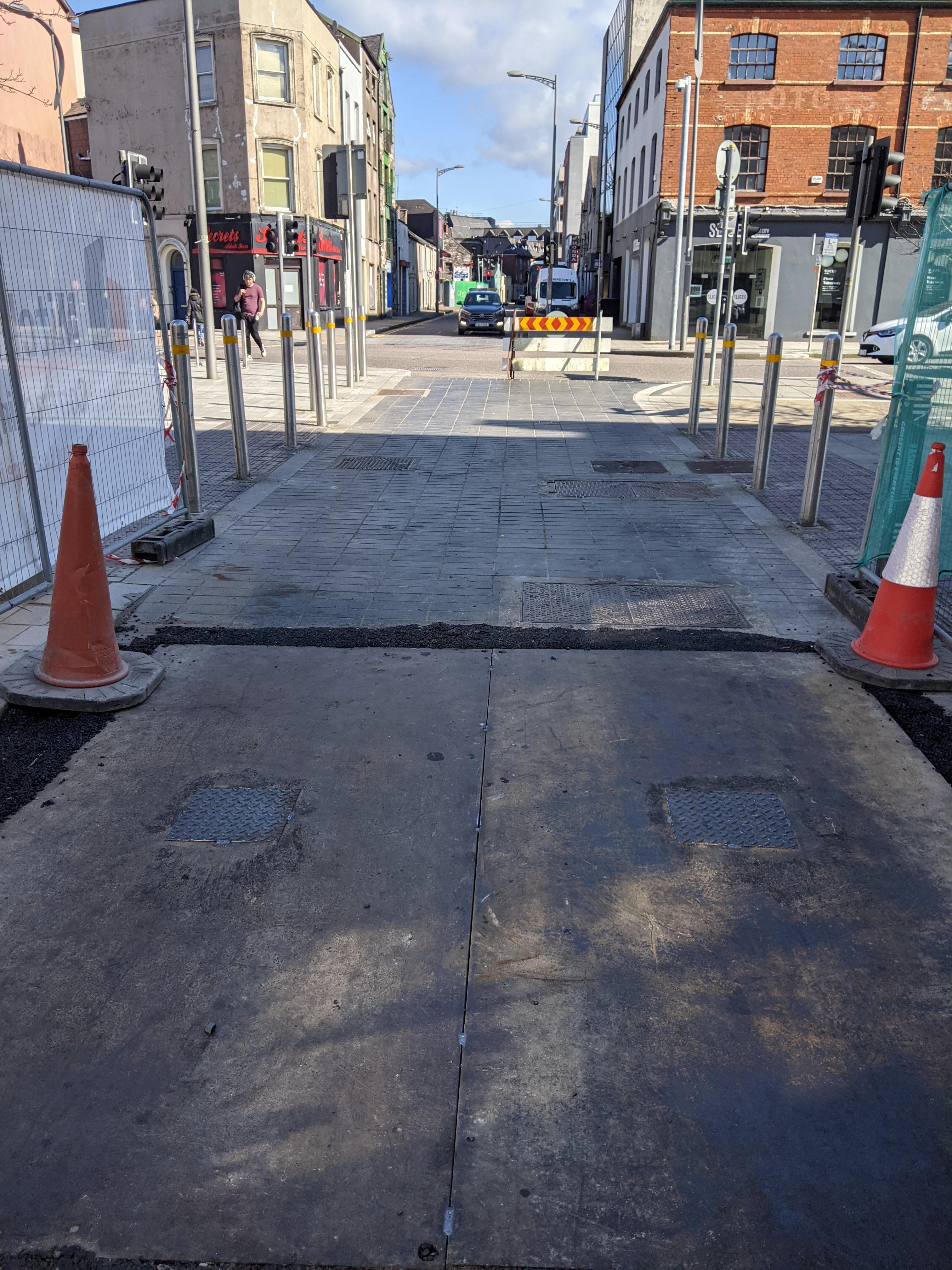 Bollards gone from Oliver Plunkett street took this a couple days ago