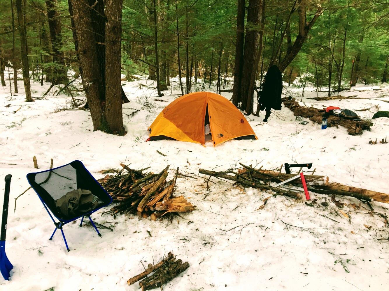 Solo Winter Camp in New England r/camping