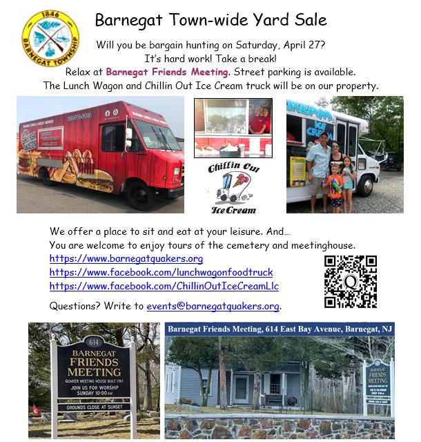 Yard sale open house visit, relax, eat NJ shore town, Barnegat r