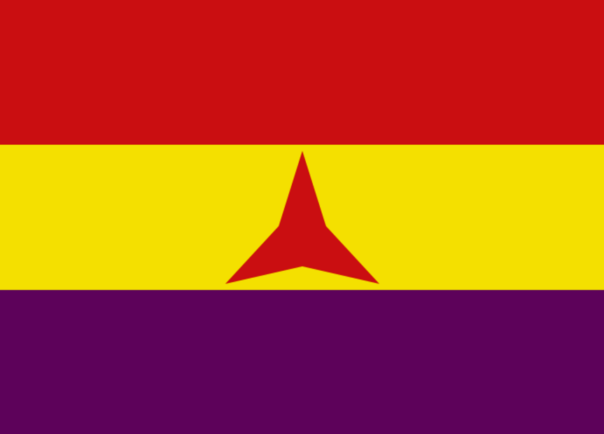 Flag of the International Brigades, an army of volunteers from
