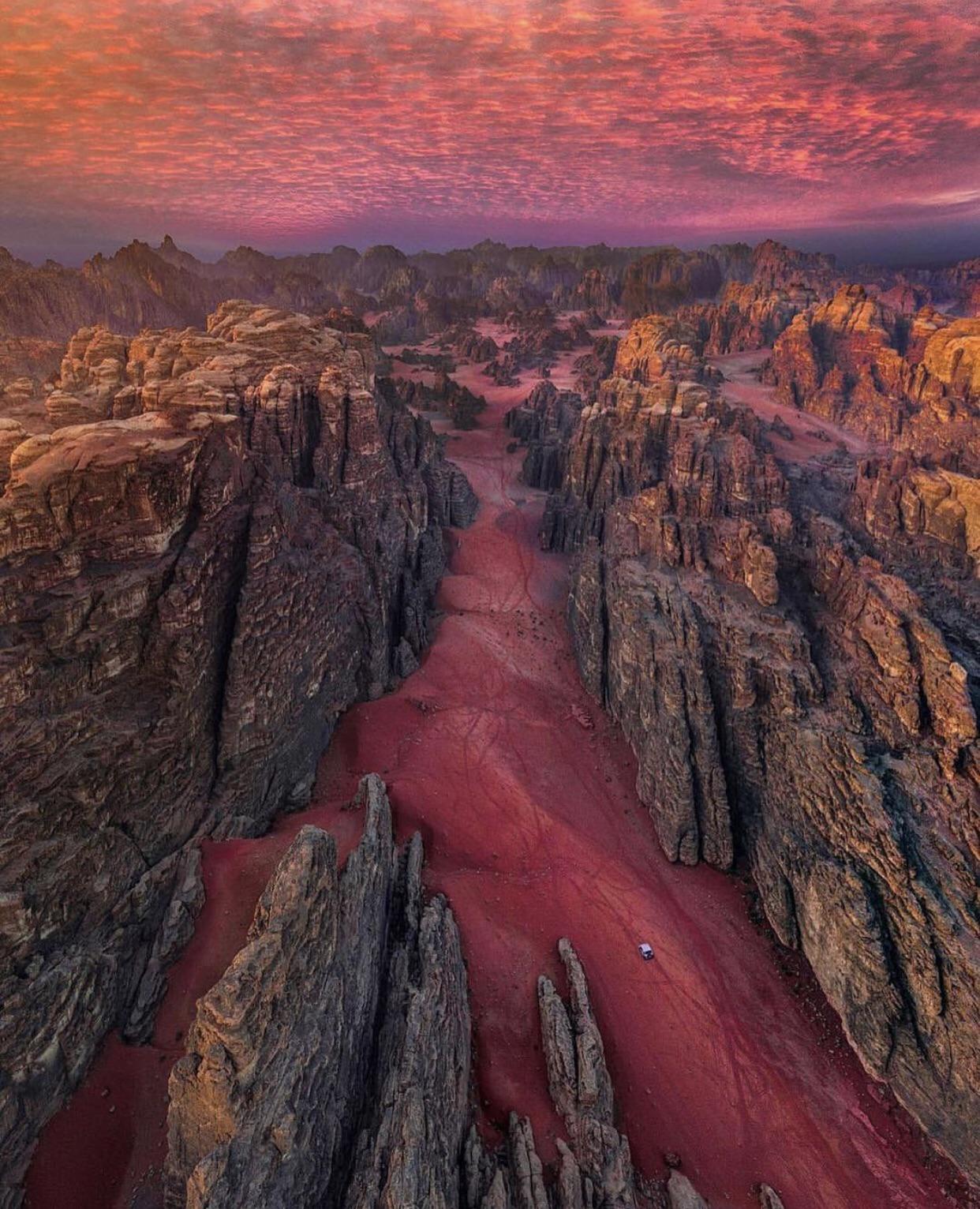 Red sand dunes in the Tabuk region of Northern Saudi Arabia