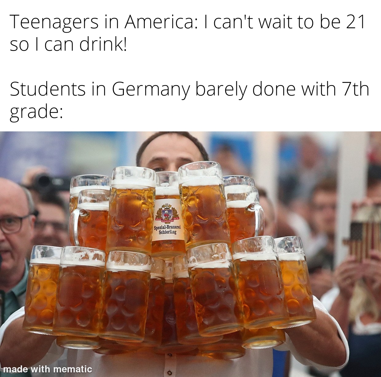 In Germany you can drink at age 14 with supervision r/dankmemes