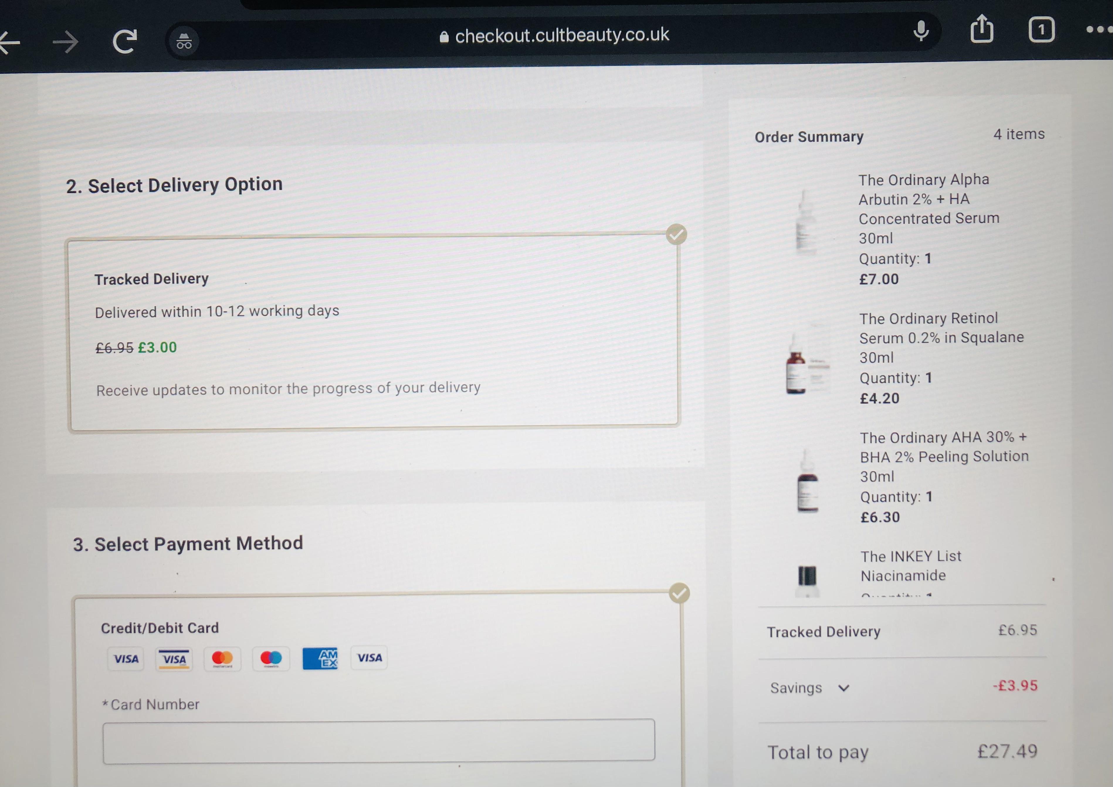 Cult beauty Price difference (usually reduced when outside EU) and no