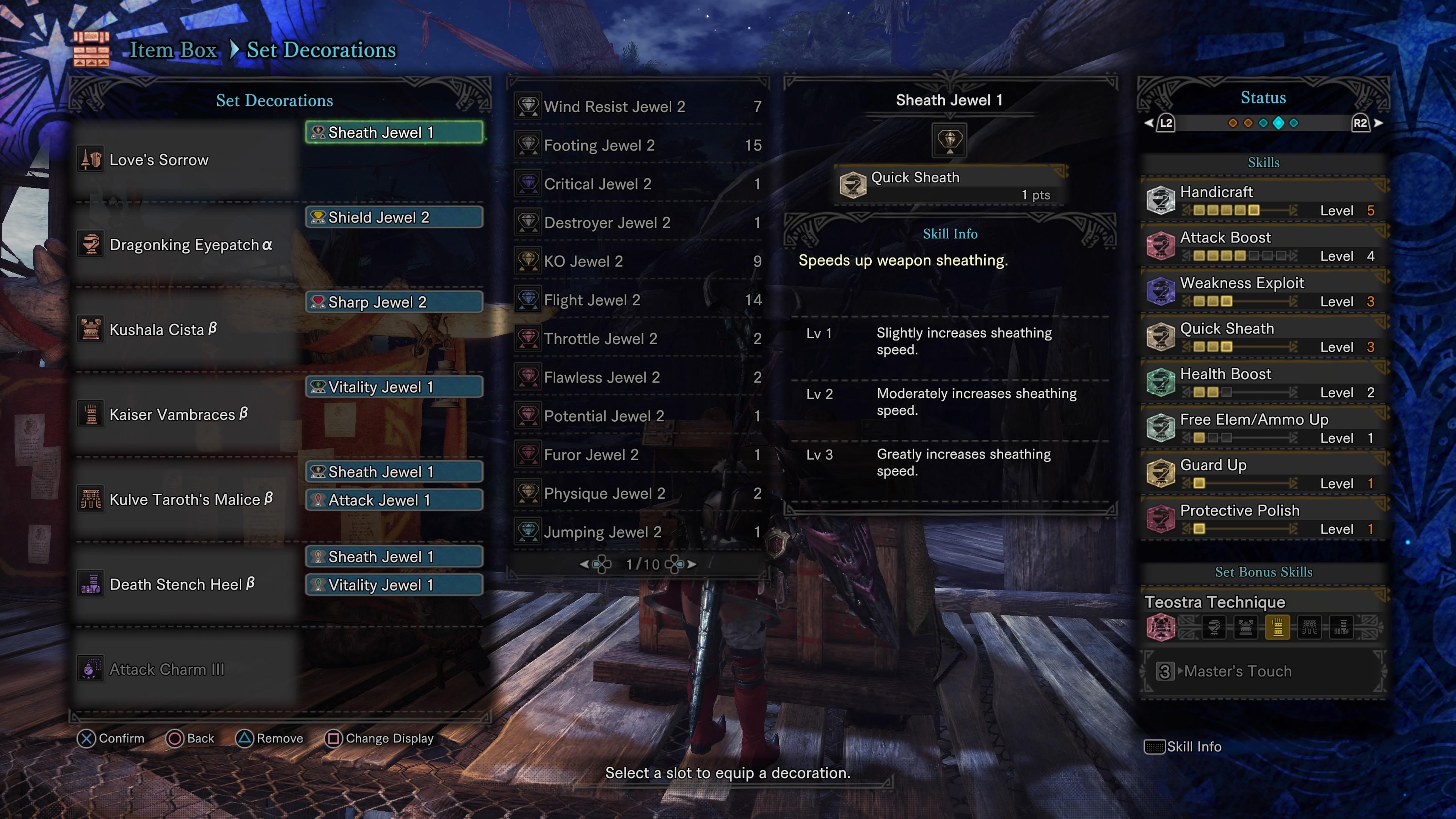 Hướng dẫn quick sheath decoration mh rise cho người chơi Monster Hunter