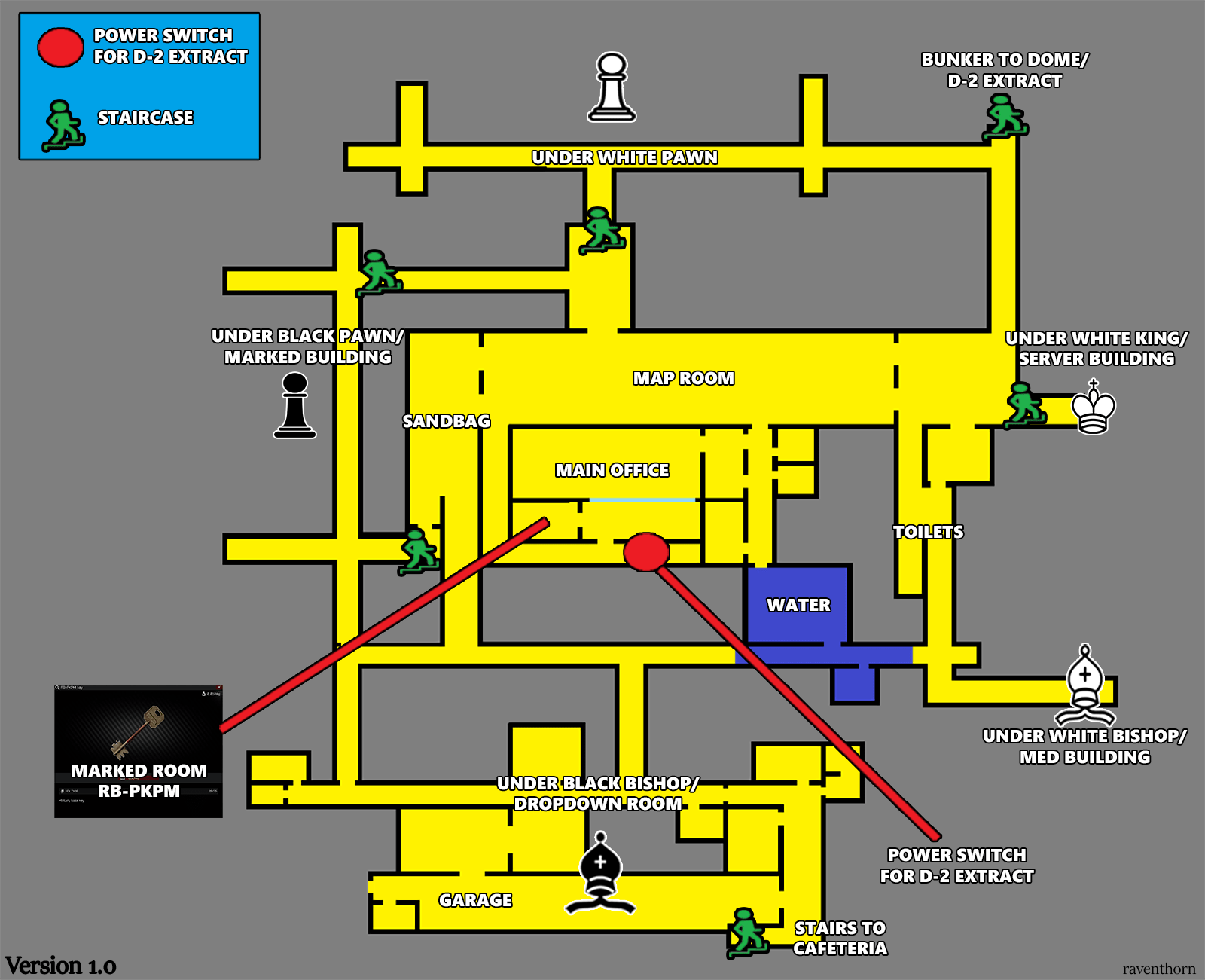 I created a simplistic mapping for the underground bunker on Reserve