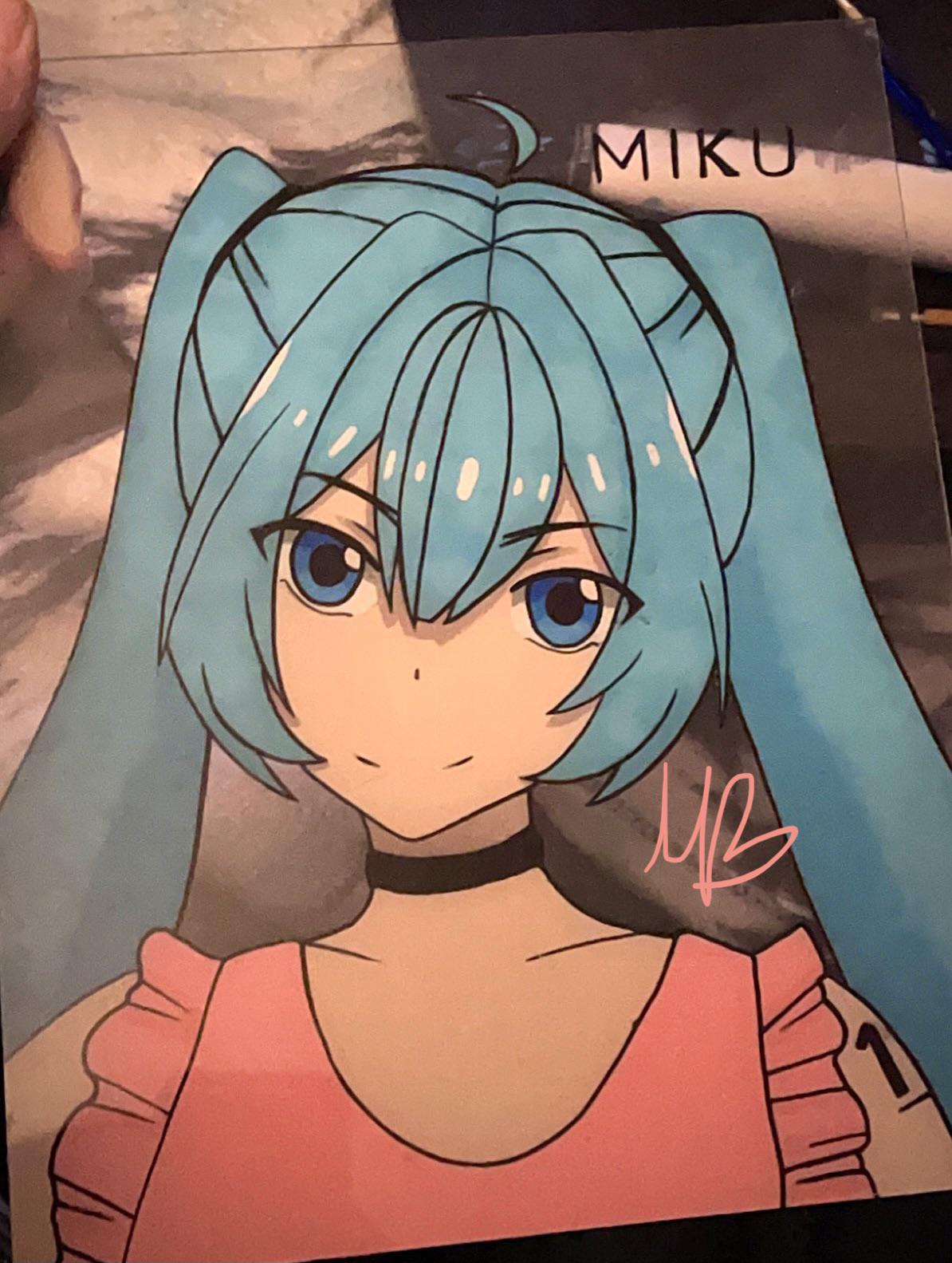 Miku glass painting I made r/Vocaloid