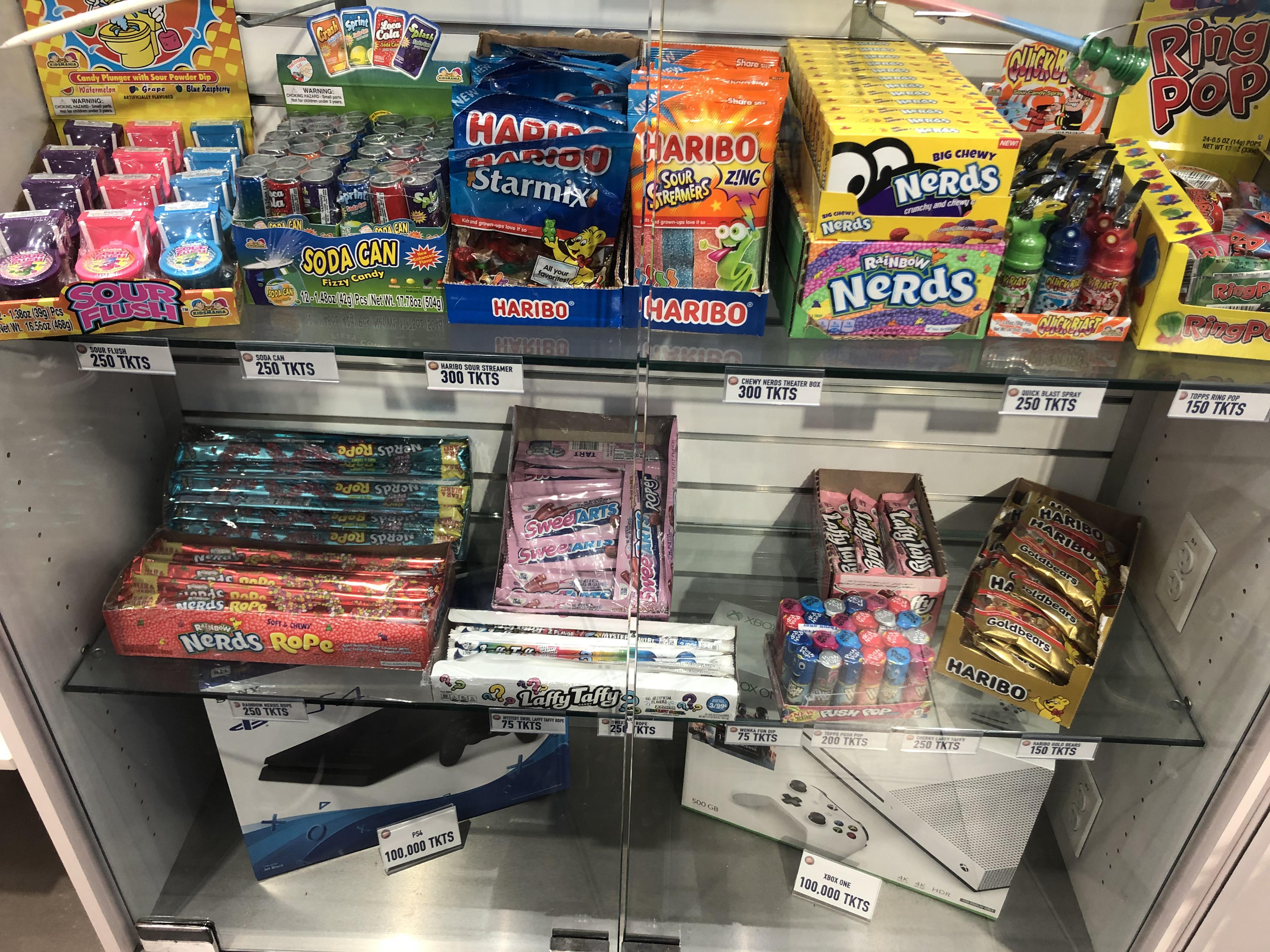 Stealing is such a problem here that they keep candy in display case