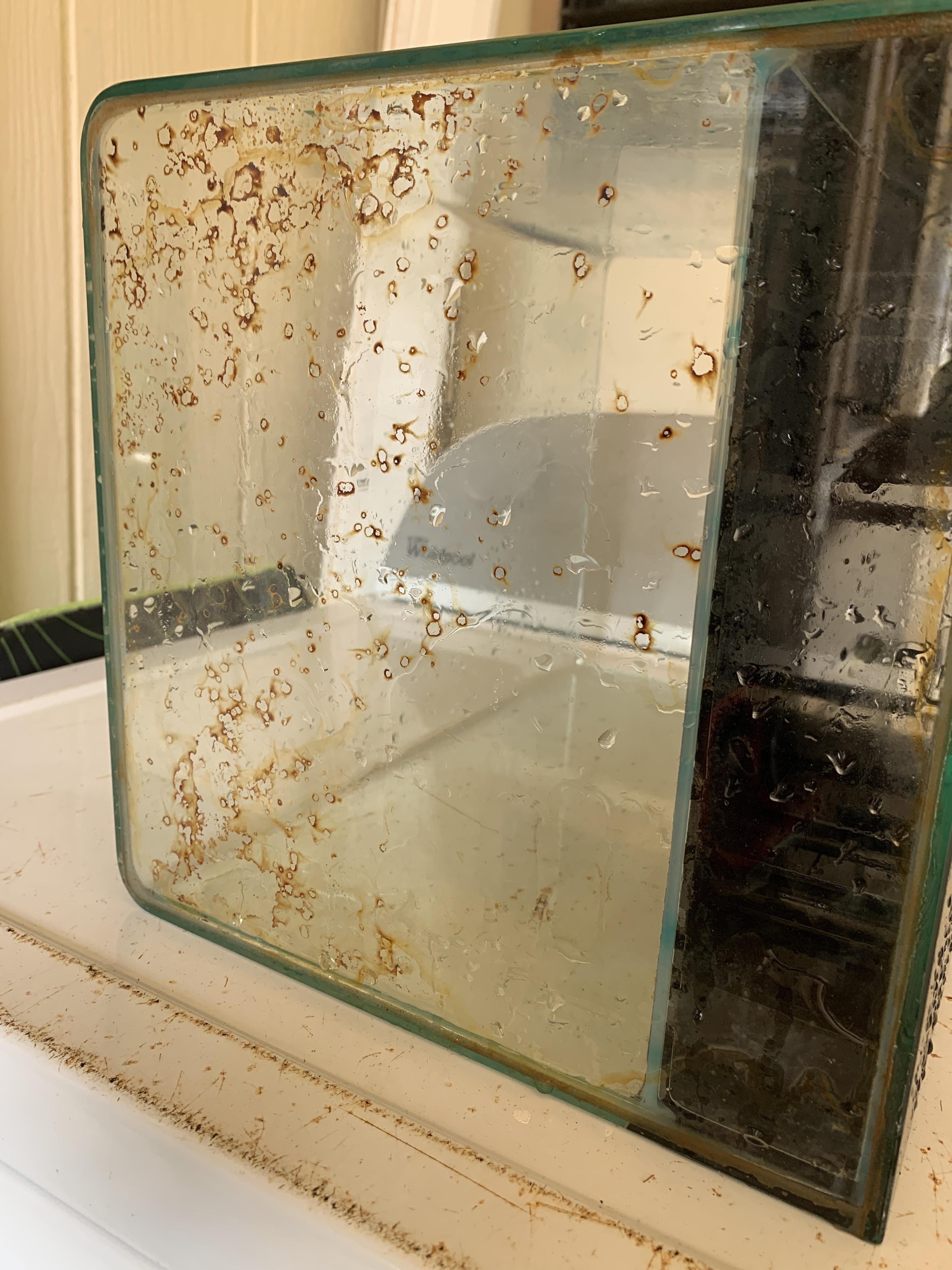 Inherited this aquarium with rust on the glass. Is it salvageable? r
