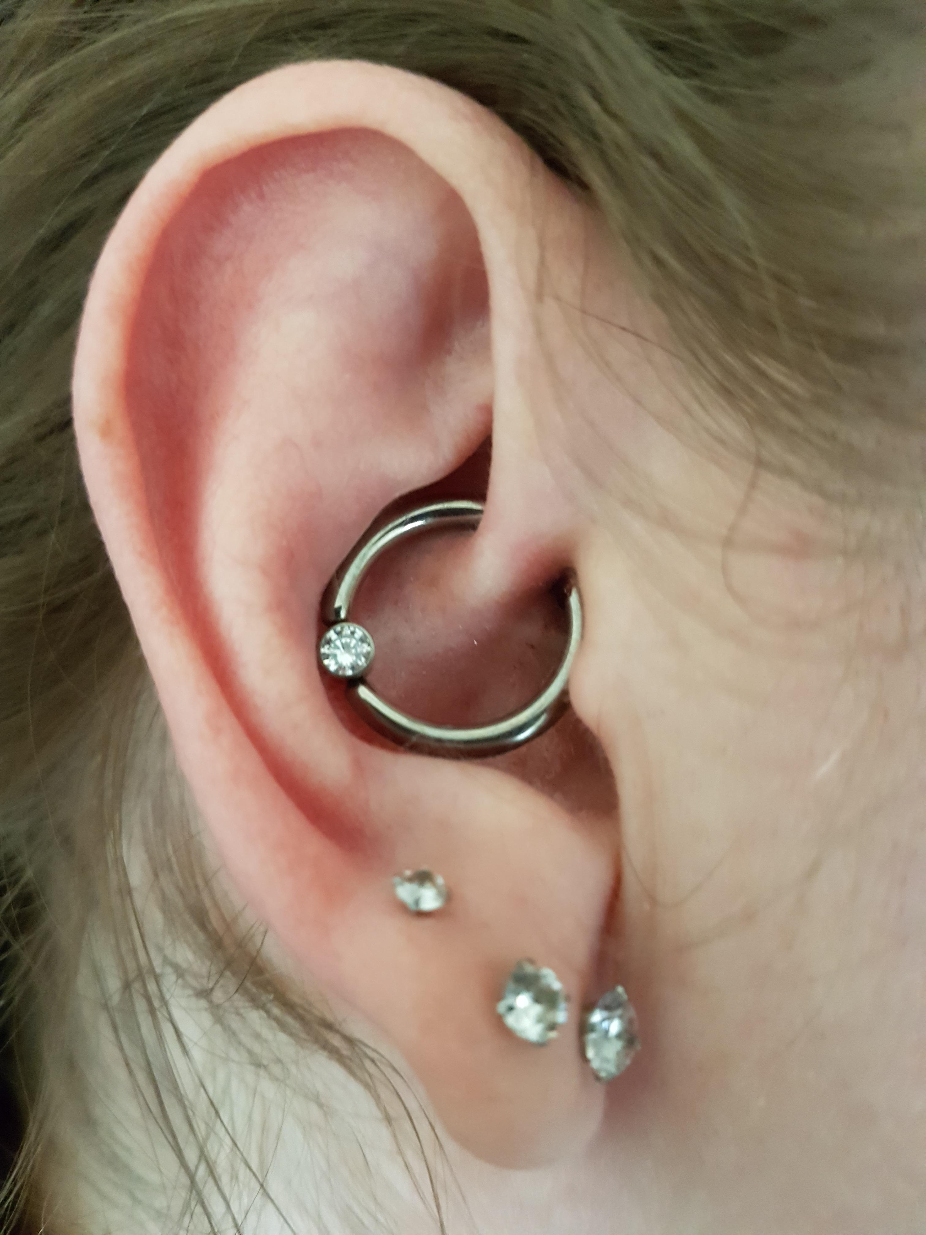 Fresh 10g daith piercing r/piercing