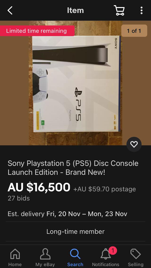 This is what a ps5 is selling for on eBay. r/PS5