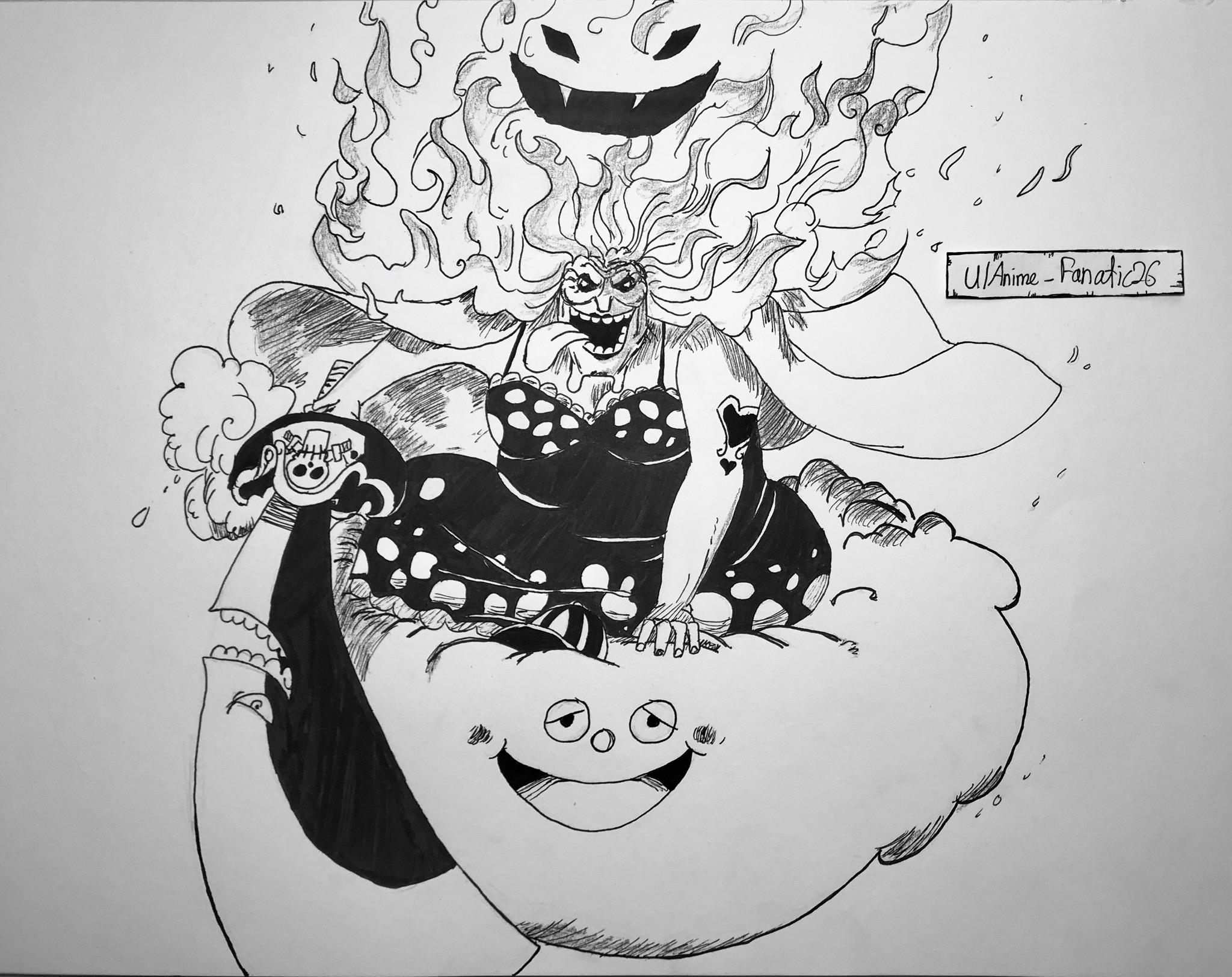 I redrew my favorite Big Mom manga panel and I love how cool it looks