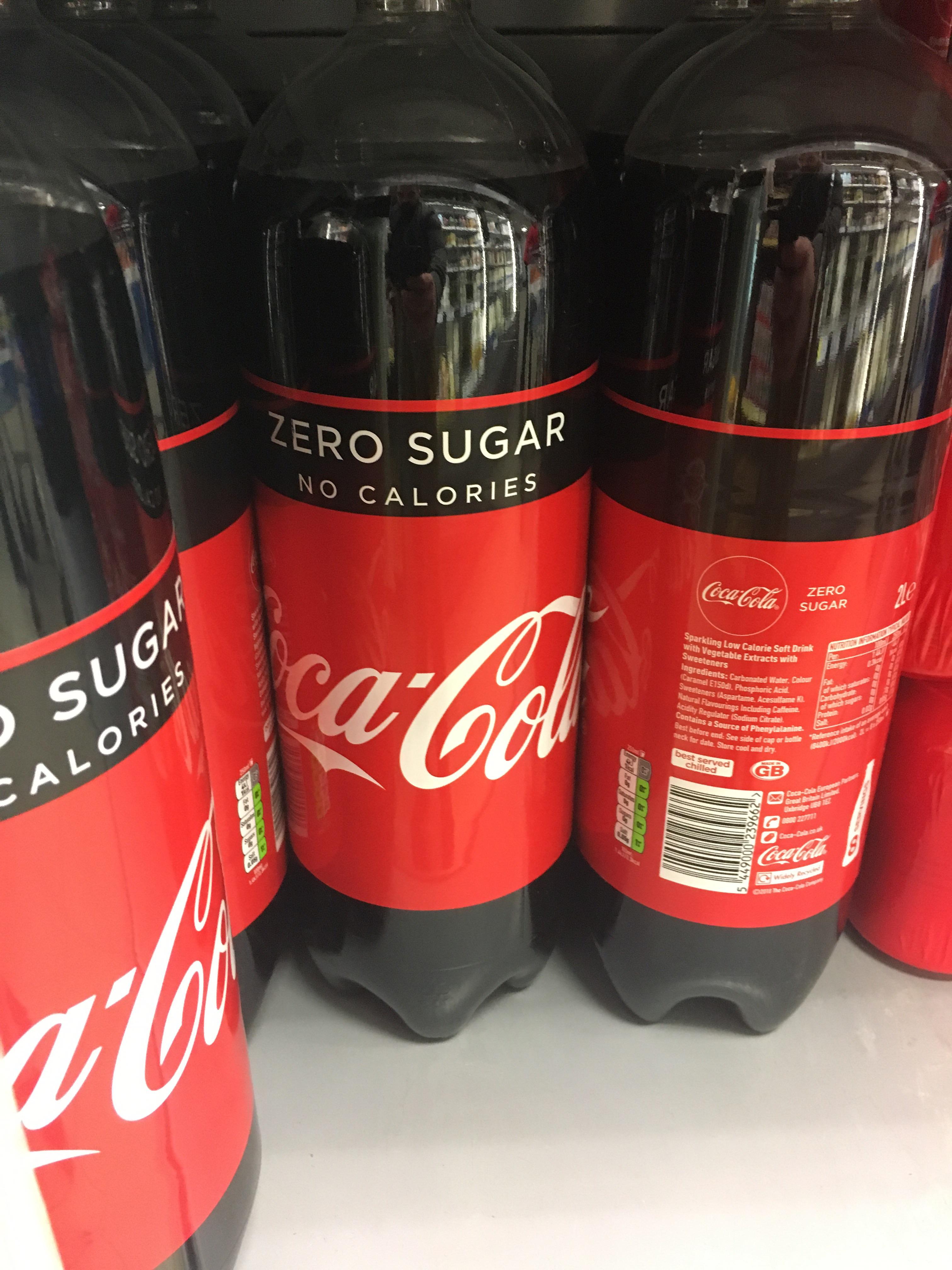 Due to the sugar tax in the UK Coca Cola make their Zero bottles look