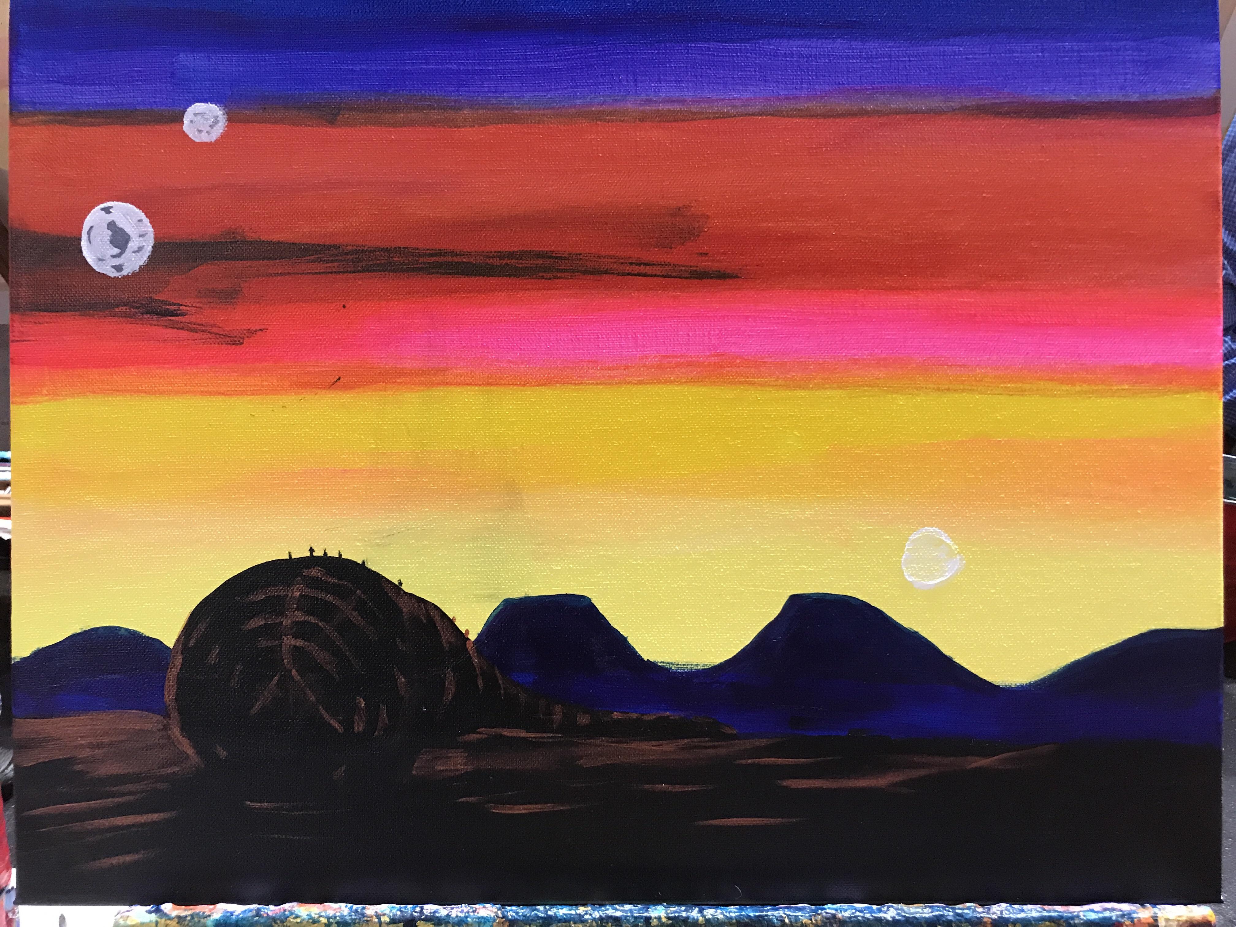 Paint night for May the Fourth event. Instead of Tatooine I went with