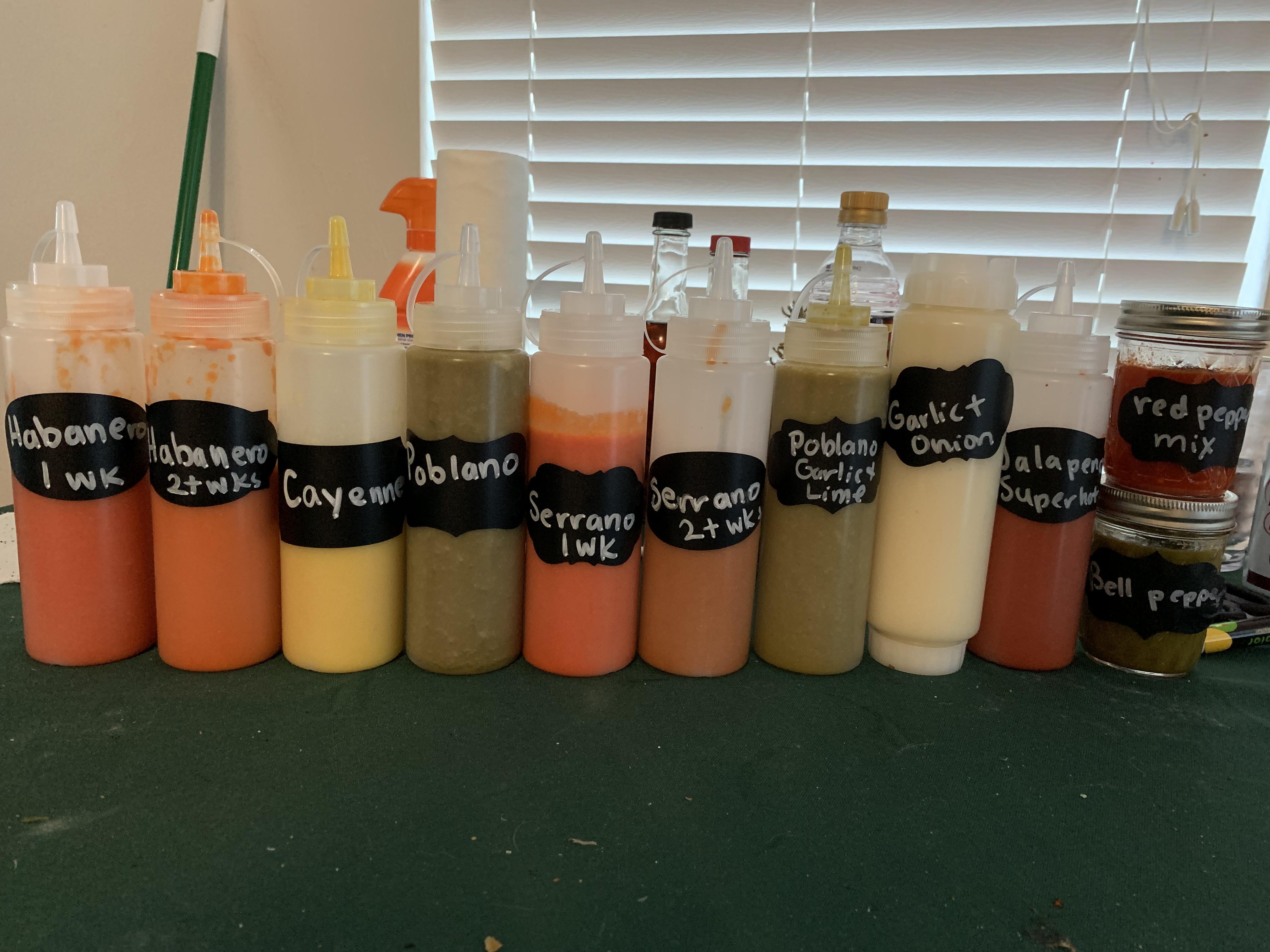 New hot sauce foundations, blitzed and Xanthan gummed tonight! r