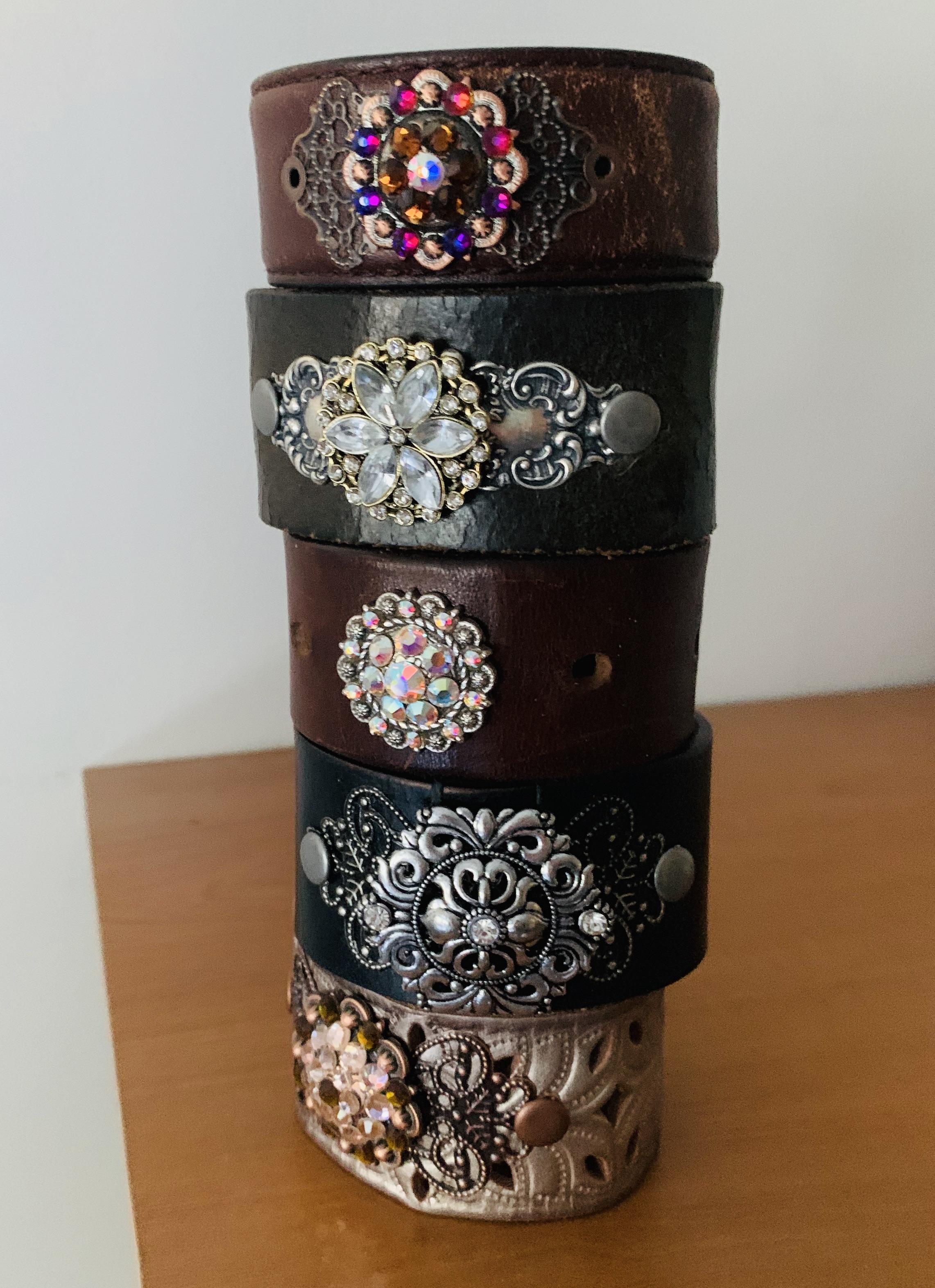 Stack o’ vintageinspired handcrafted cuff bracelets I made by sprucing