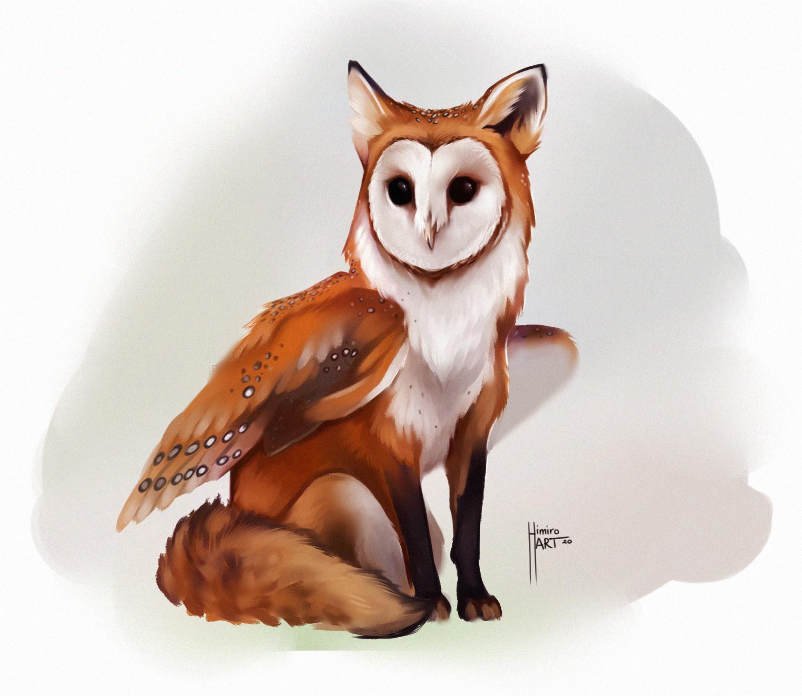 My mashup of a barn owl and a fox! A Barx (?) himiro_art r/DigitalArt