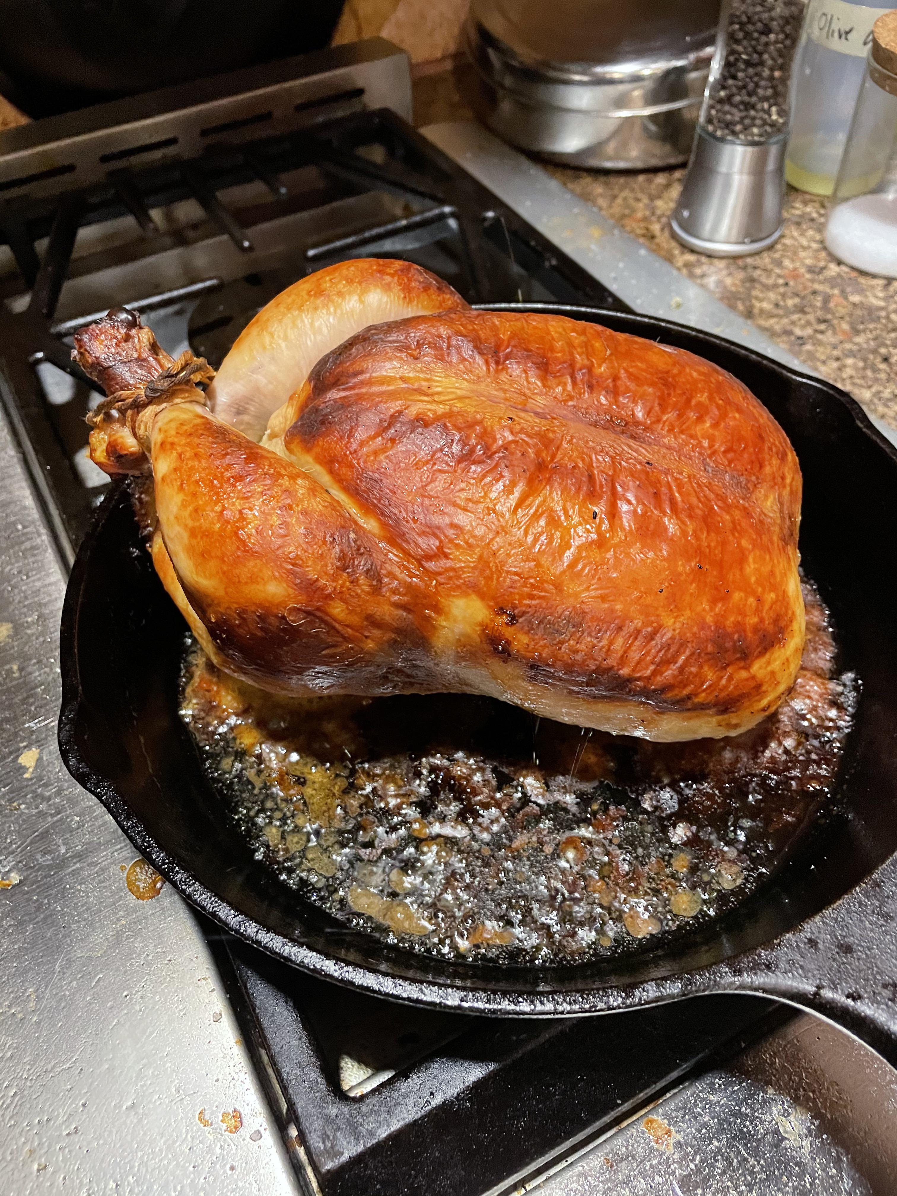 My first roast chicken in cast iron! Came out great. Buttermilk roast
