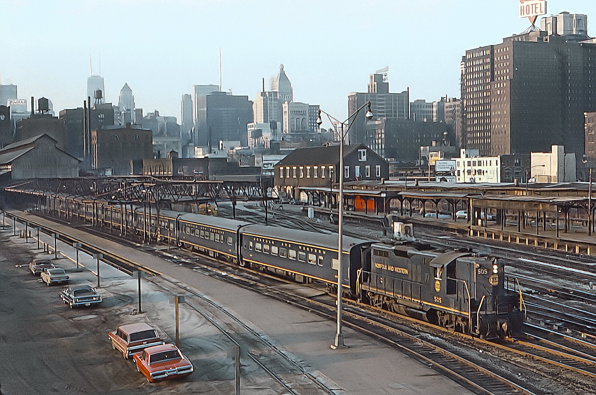 Norfolk & Western GP9 505 built Feb. 1957 as N&W 767 with Train 113