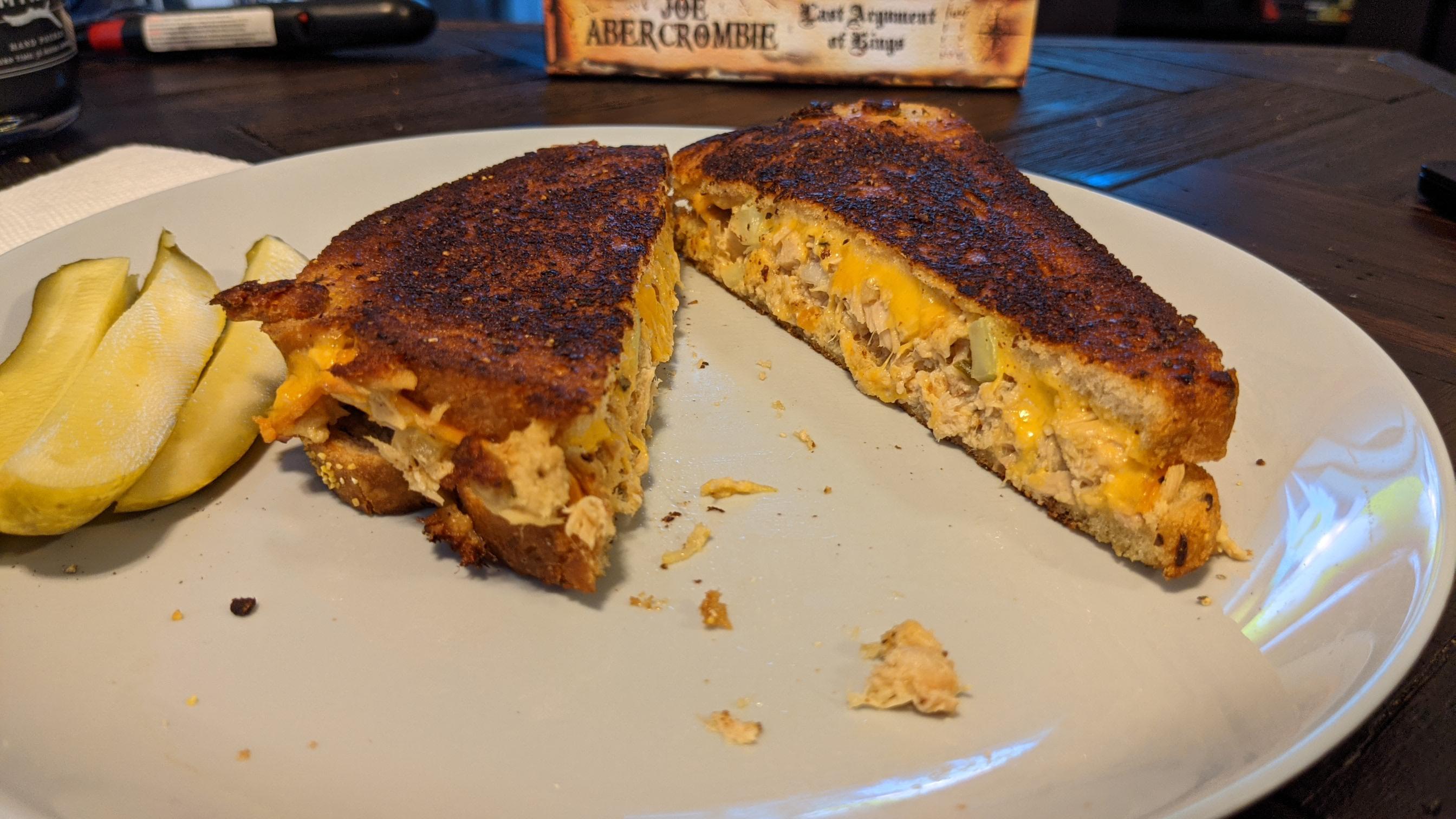 Tuna Melt on Rye with Smoked Wisconsin Cheddar, nothing fancy but I'm