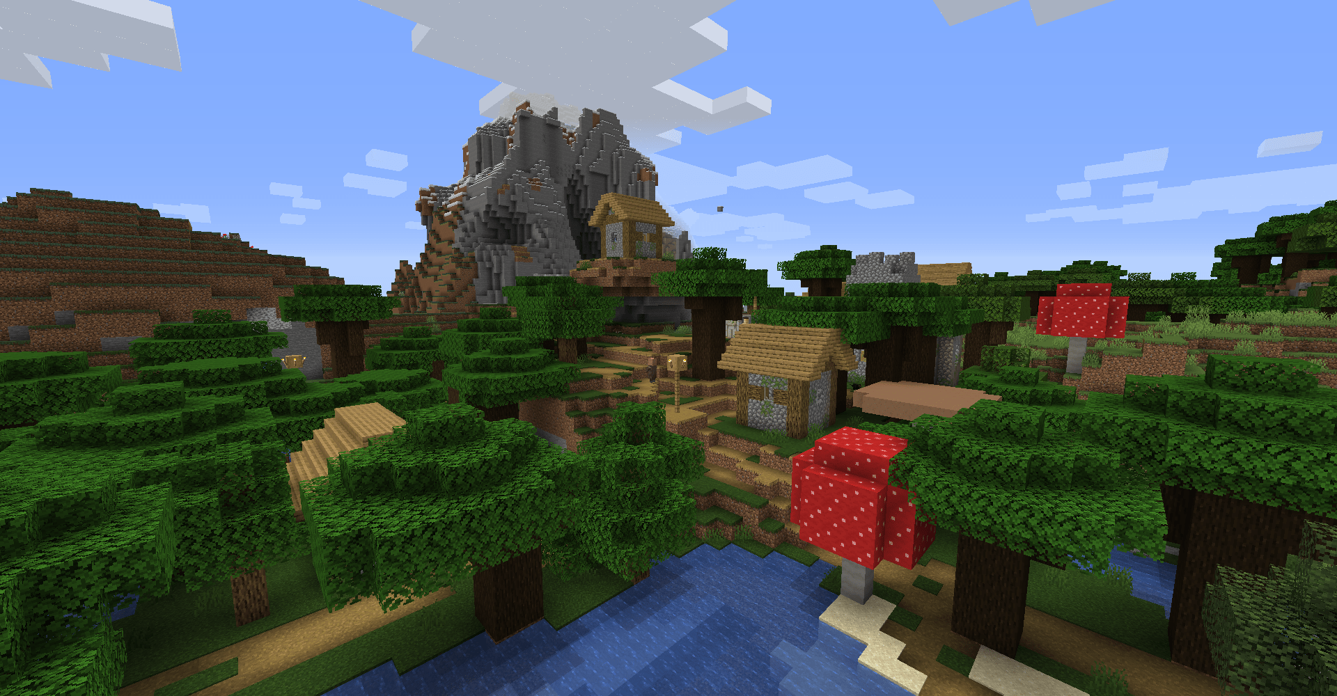 Dark Forest Village! r/minecraftscreenshots