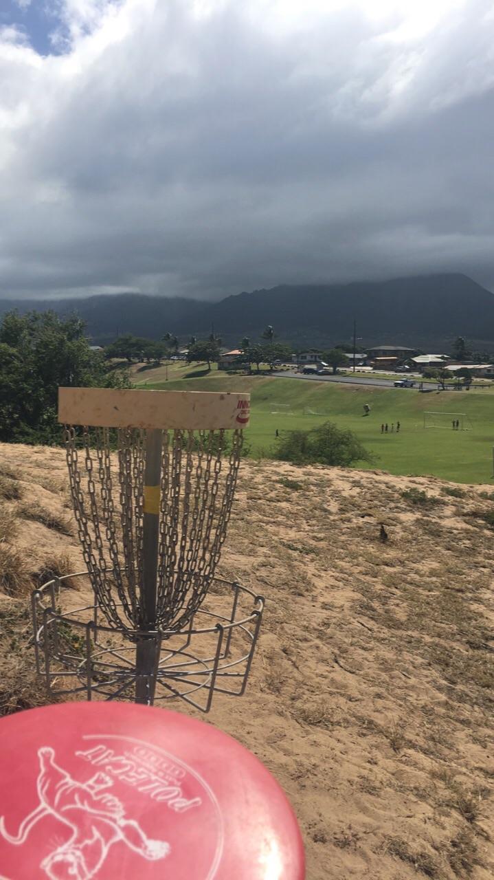 Disc golfing in Maui—the views were great, and everyone was so friendly