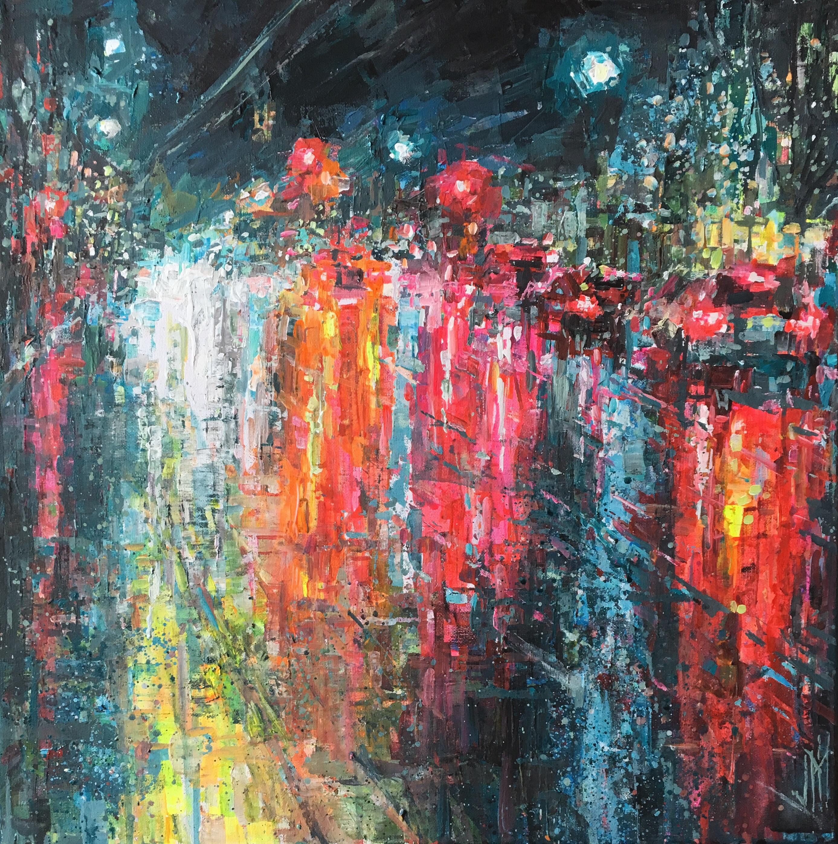 Painting I did of my street in Vancouver; basically always raining