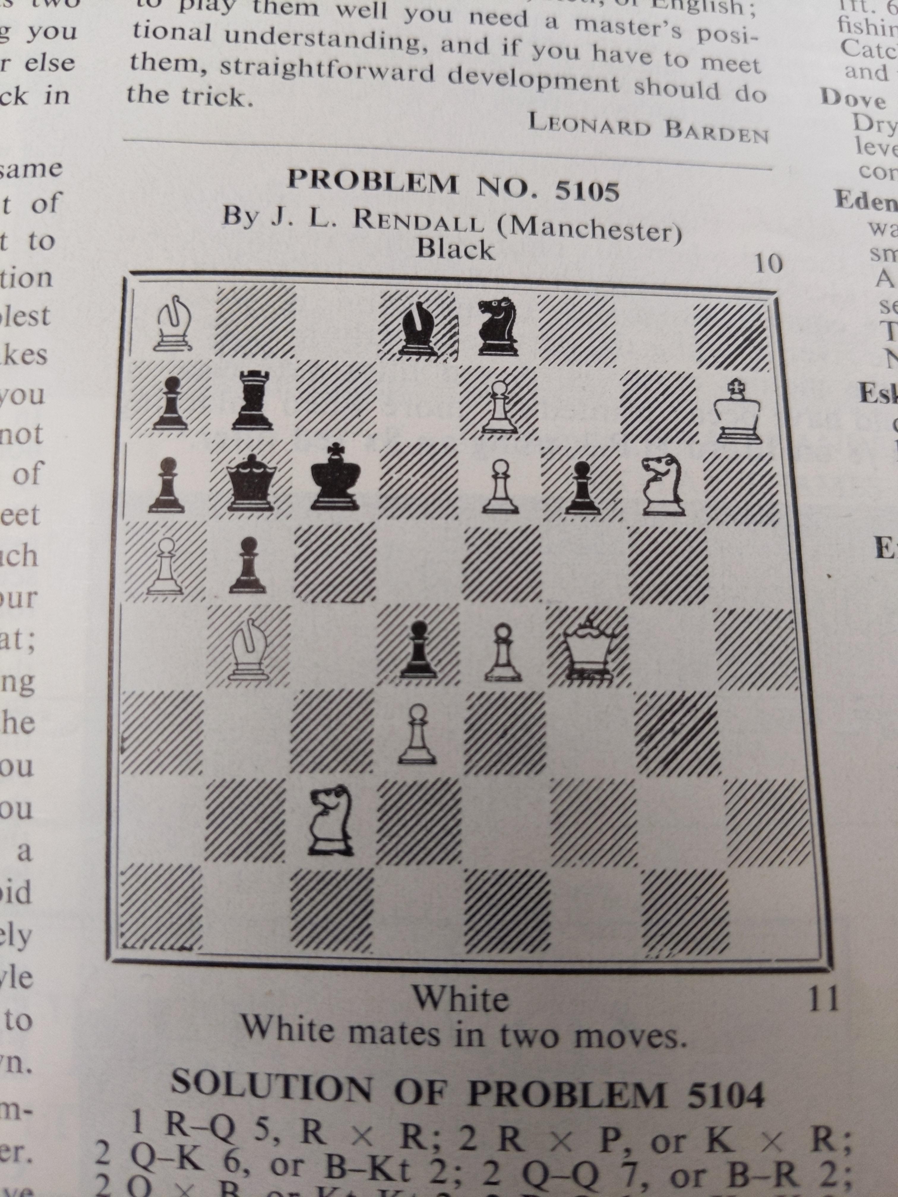 Fiendishly difficult puzzle in a magazine from 1958 r/chess