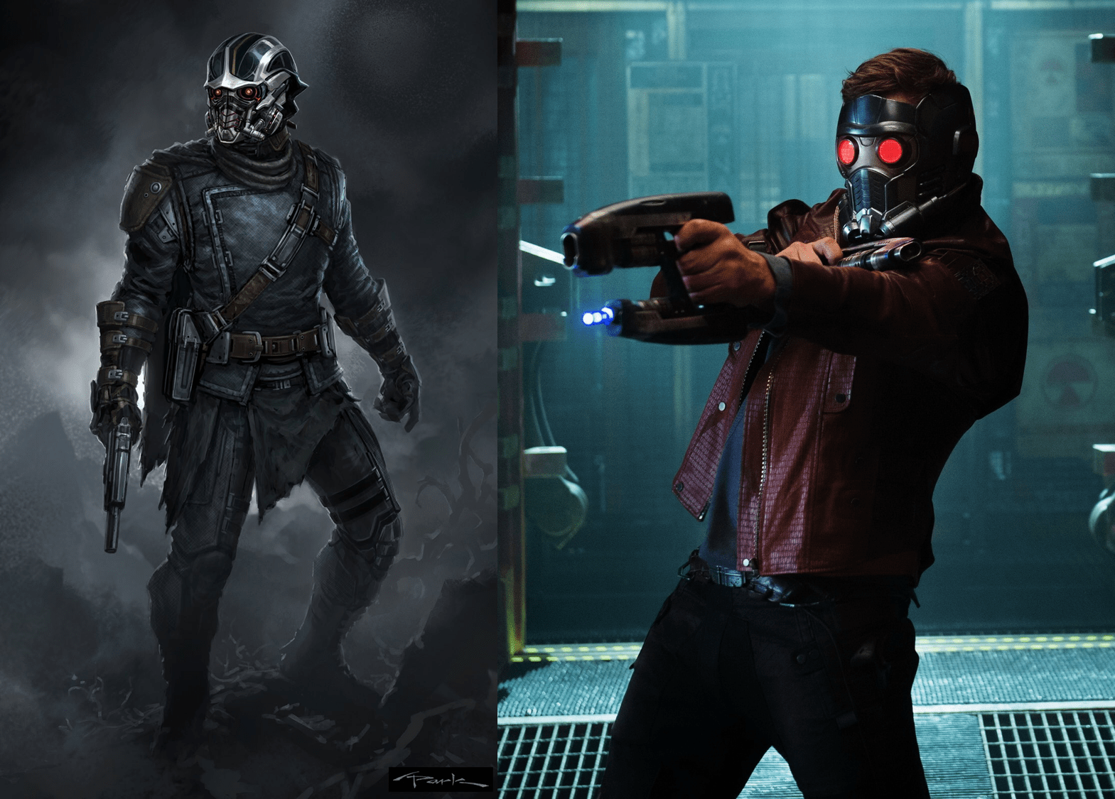 Concept Art vs Reality StarLord marvelstudios