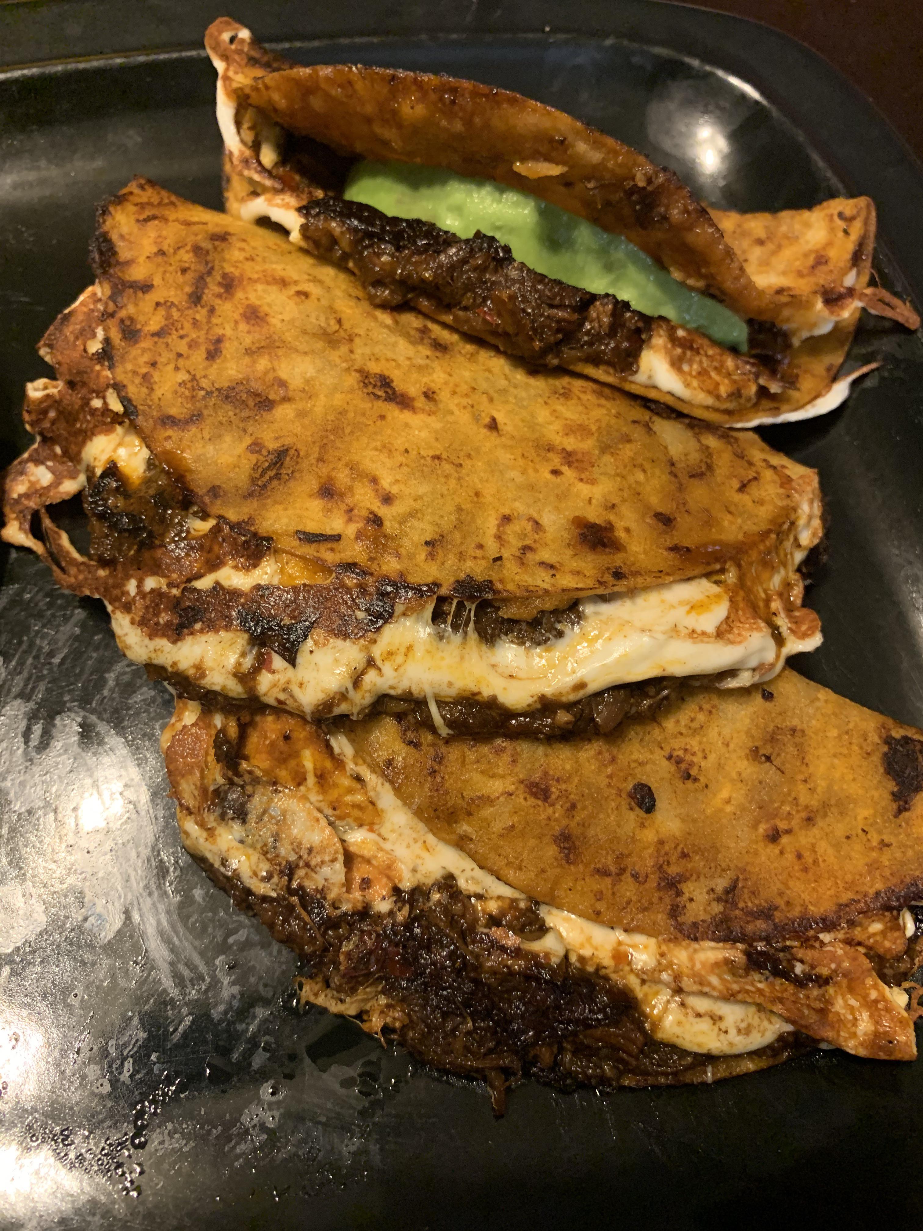 My brother and I made quesabirrias for dinner r/mexicanfood