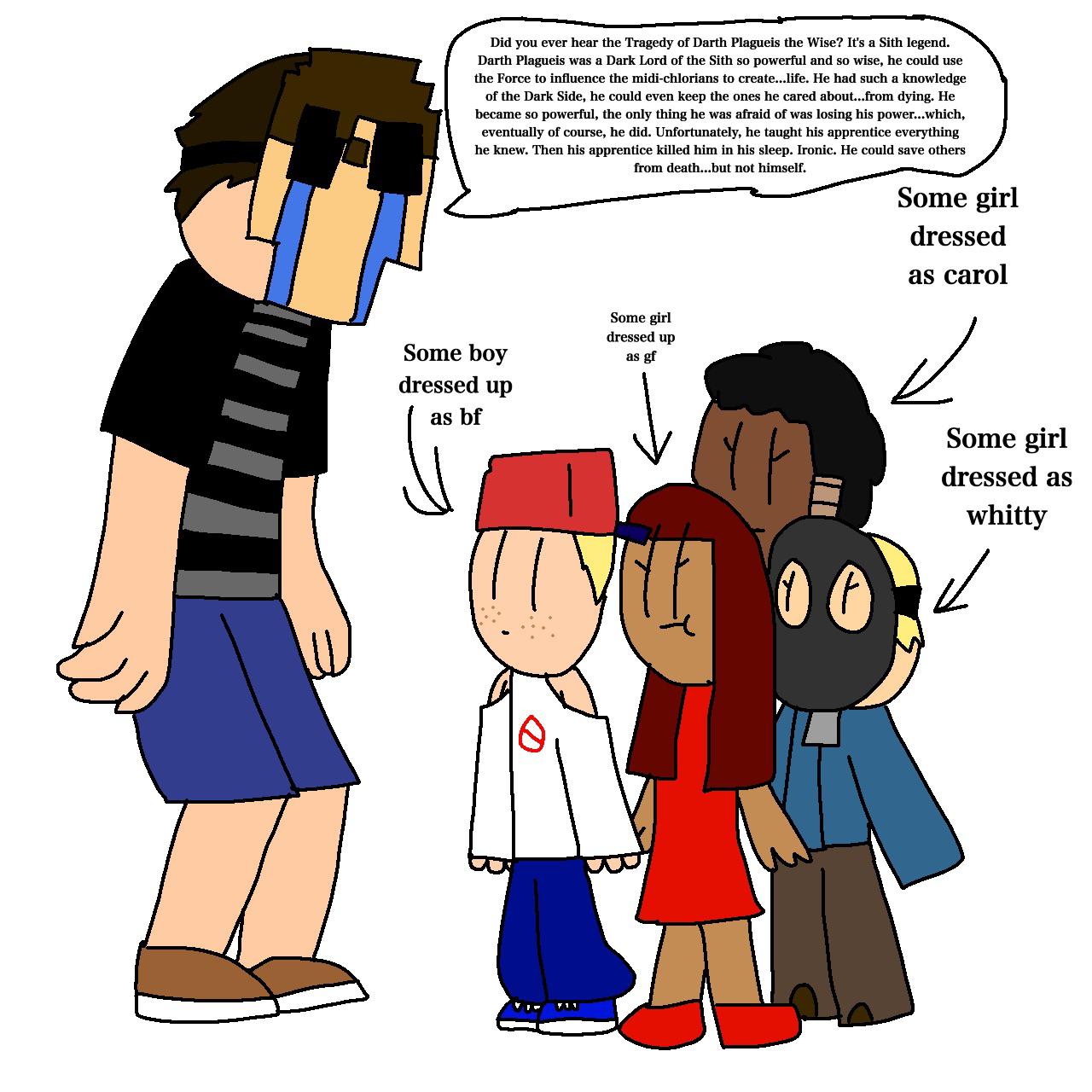 Me telling a bunch of kids in FNF costumes on Halloween a story while